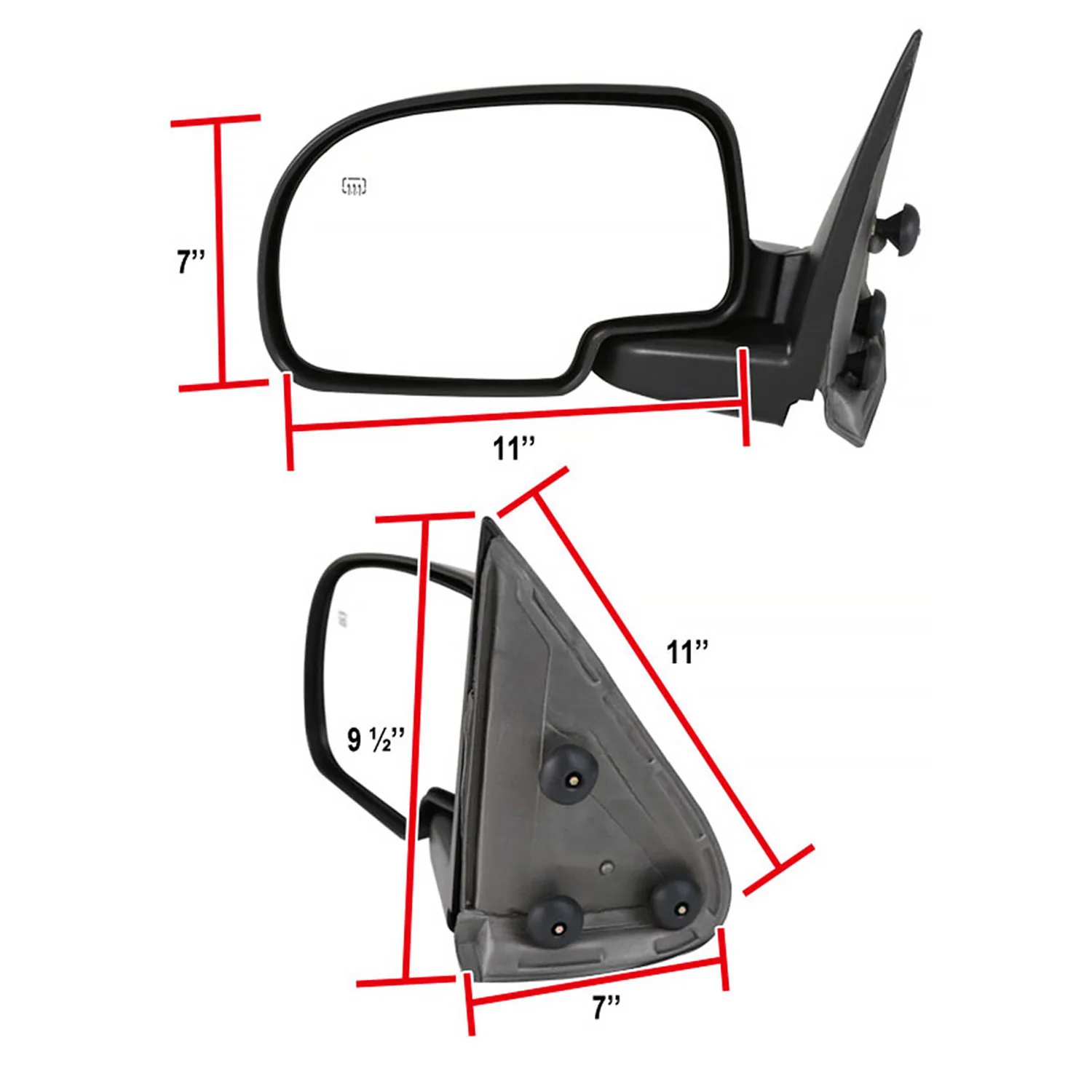 1999-2002 Chevy Silverado/Tahoe Sierra/Yukon Black Heated Side Mirror Driver - Image 2