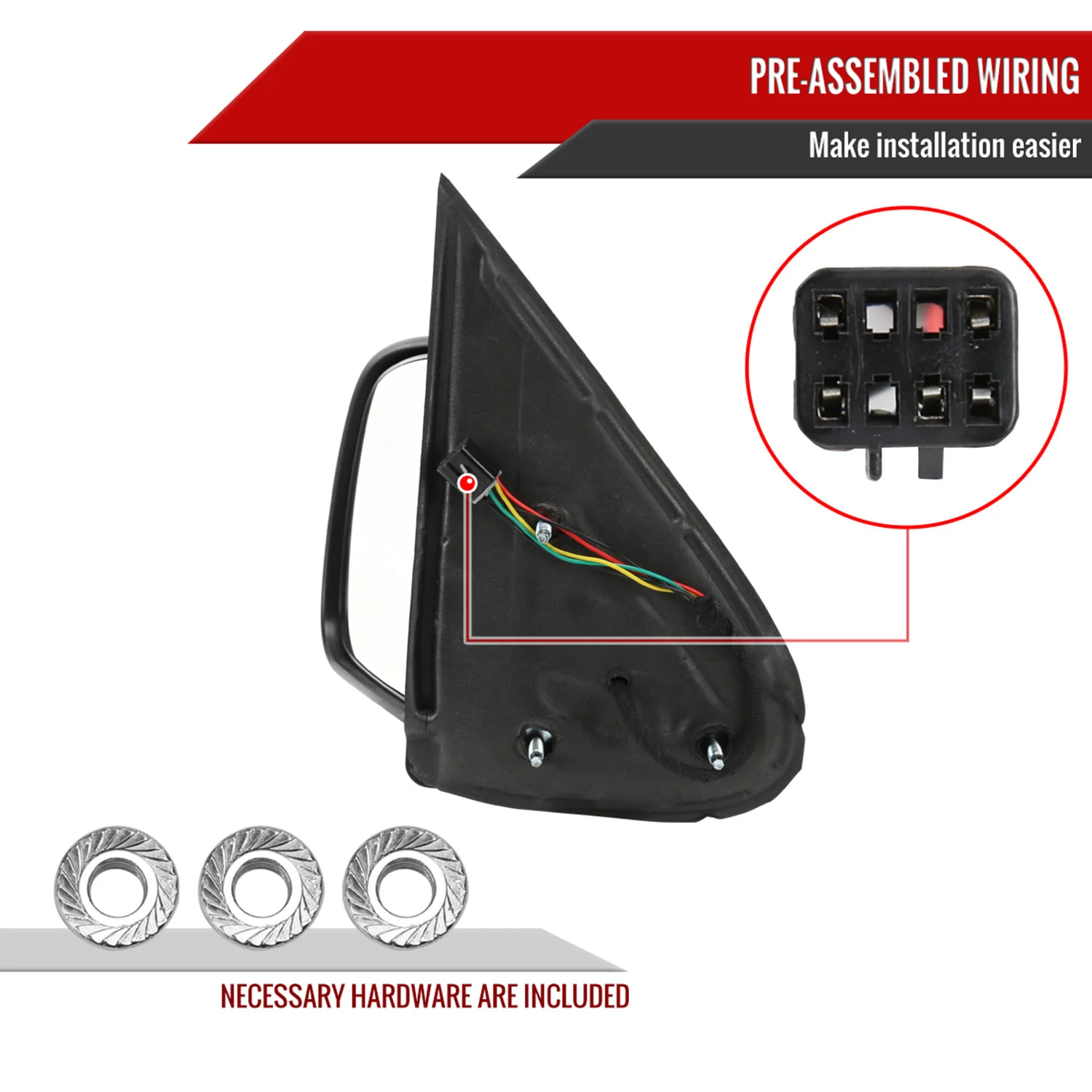 1999-2002 Chevy Silverado/Tahoe/ Sierra/Yukon Heated Black Side Mirror Driver - Image 7