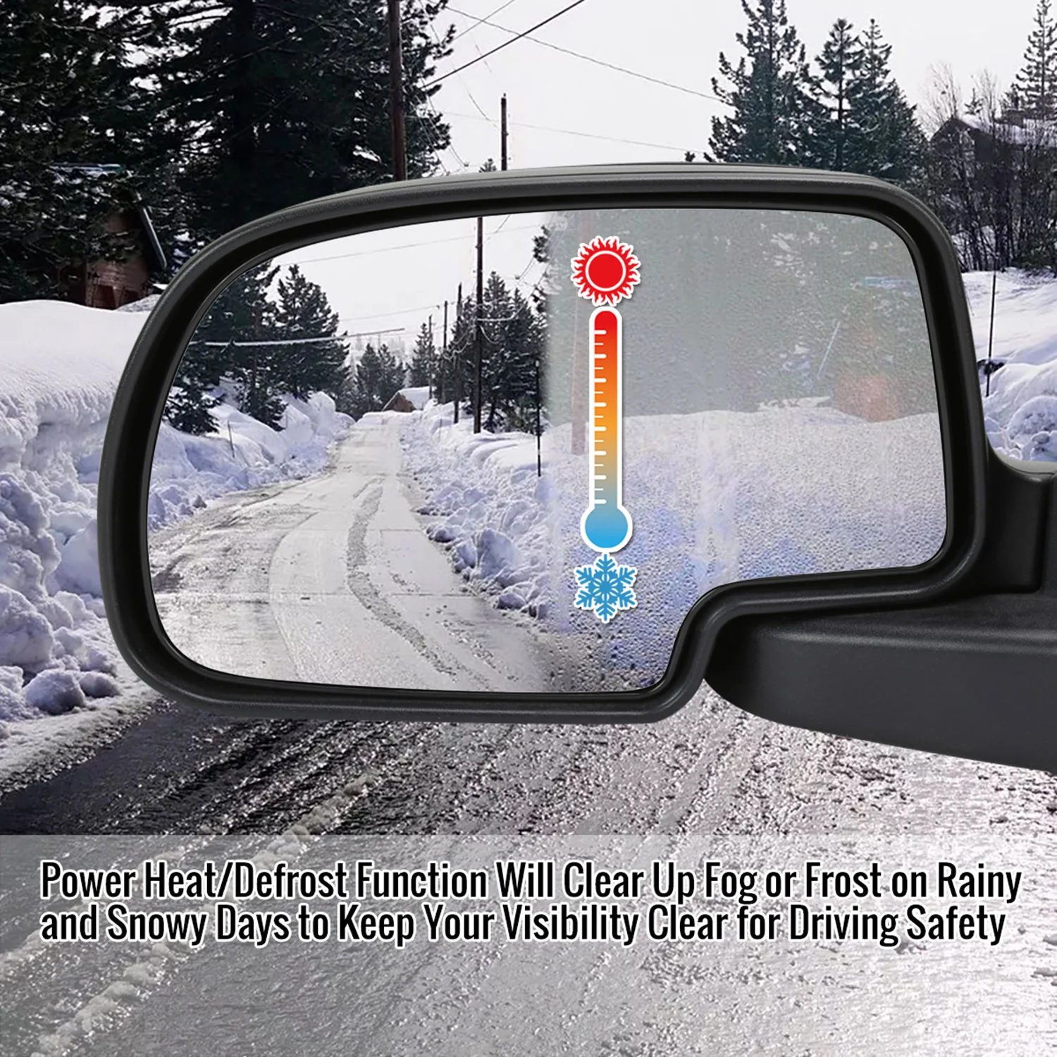 1999-2002 Chevy Silverado/Tahoe/ Sierra/Yukon Heated Black Side Mirror Driver - Image 9