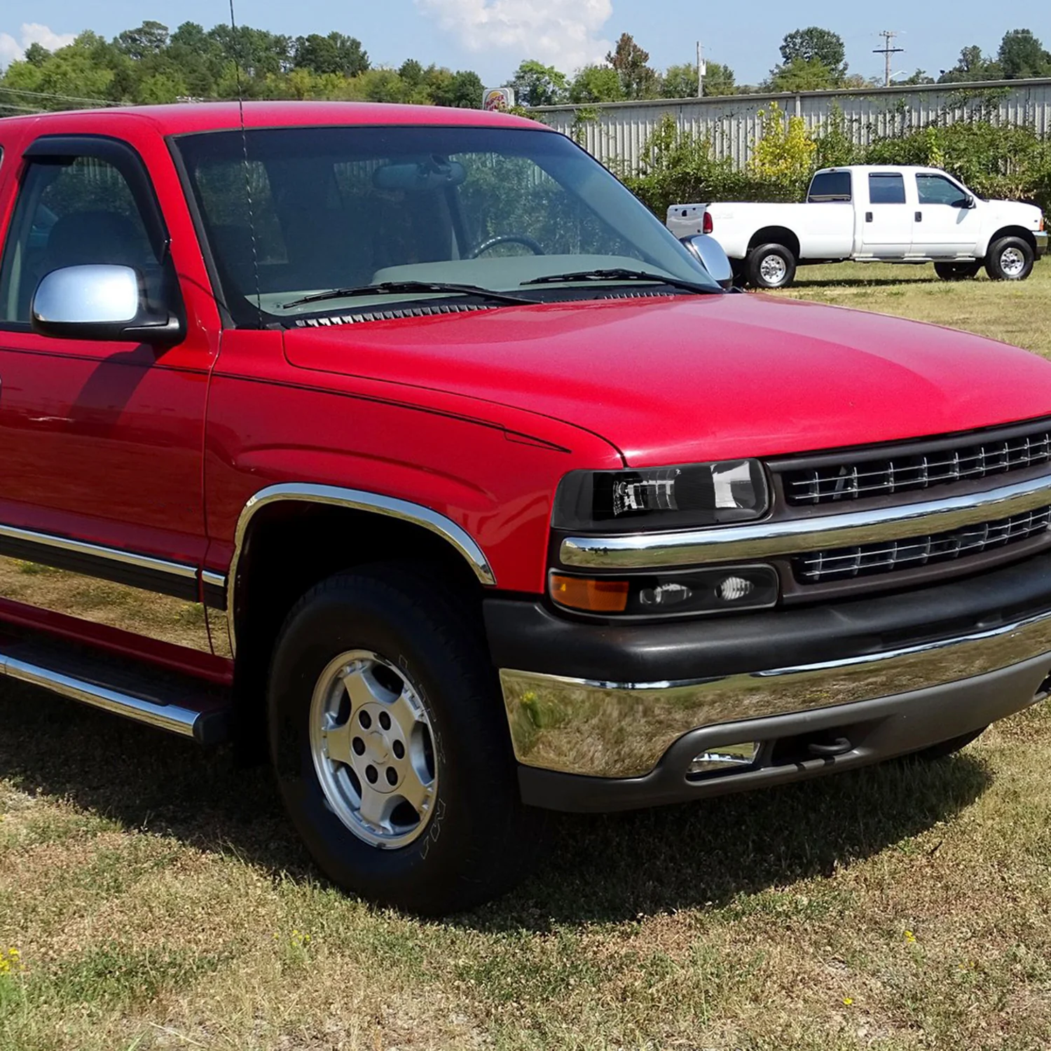 1999-2002 Chevy Silverado/ Tahoe/Suburban Factory Headlights Bumper Black - Image 10