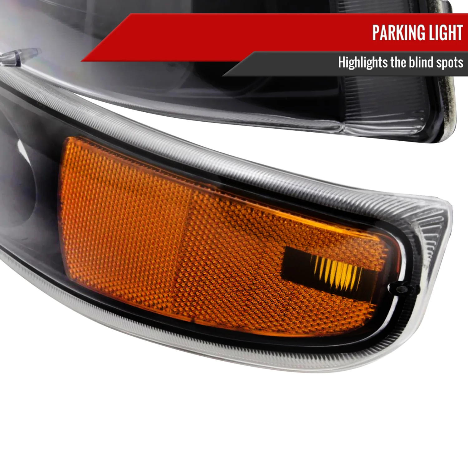 1999-2002 Chevy Silverado/ Tahoe/Suburban Factory Headlights Bumper Black - Image 6