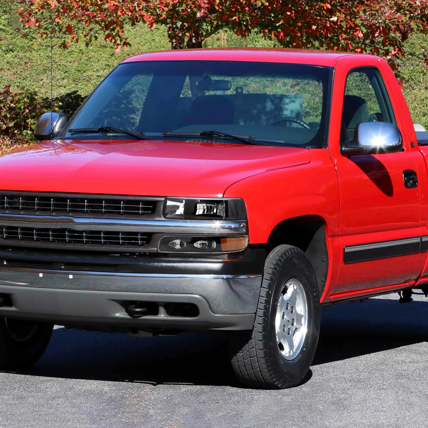 1999-2002 Chevy Silverado/ Tahoe/Suburban Factory Headlights Bumper Black - Image 9