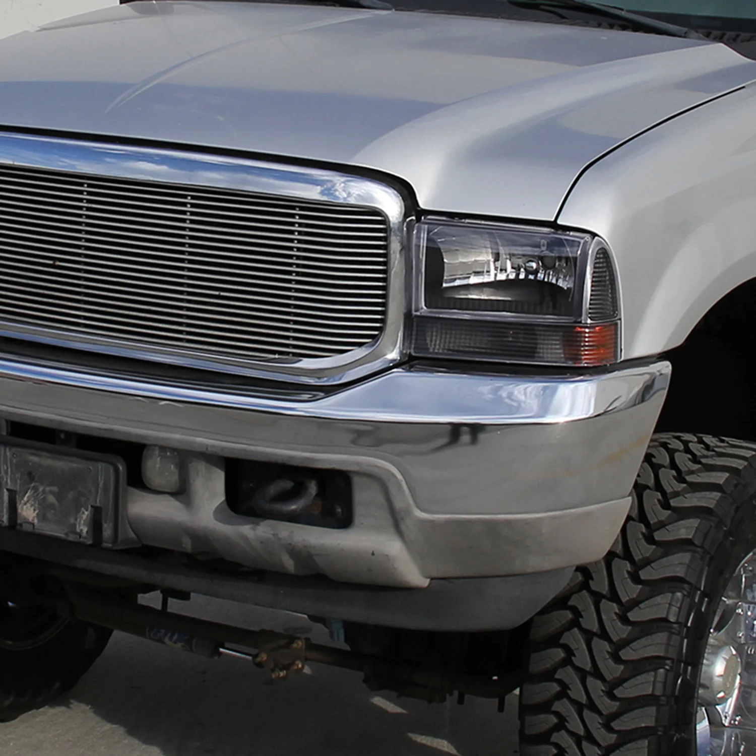 1999-2004 Ford F-250/350/450/550/Excursion Factory Headlights Matt Black - Image 10