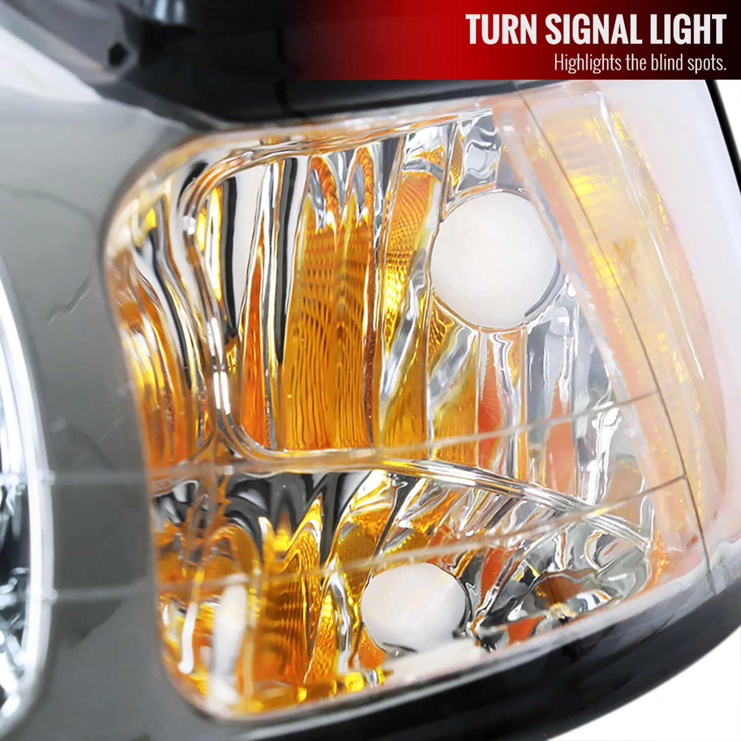 1999-2004 Ford Mustang Factory Headlights w/Amber Reflectors Chrome/Clear - Image 5
