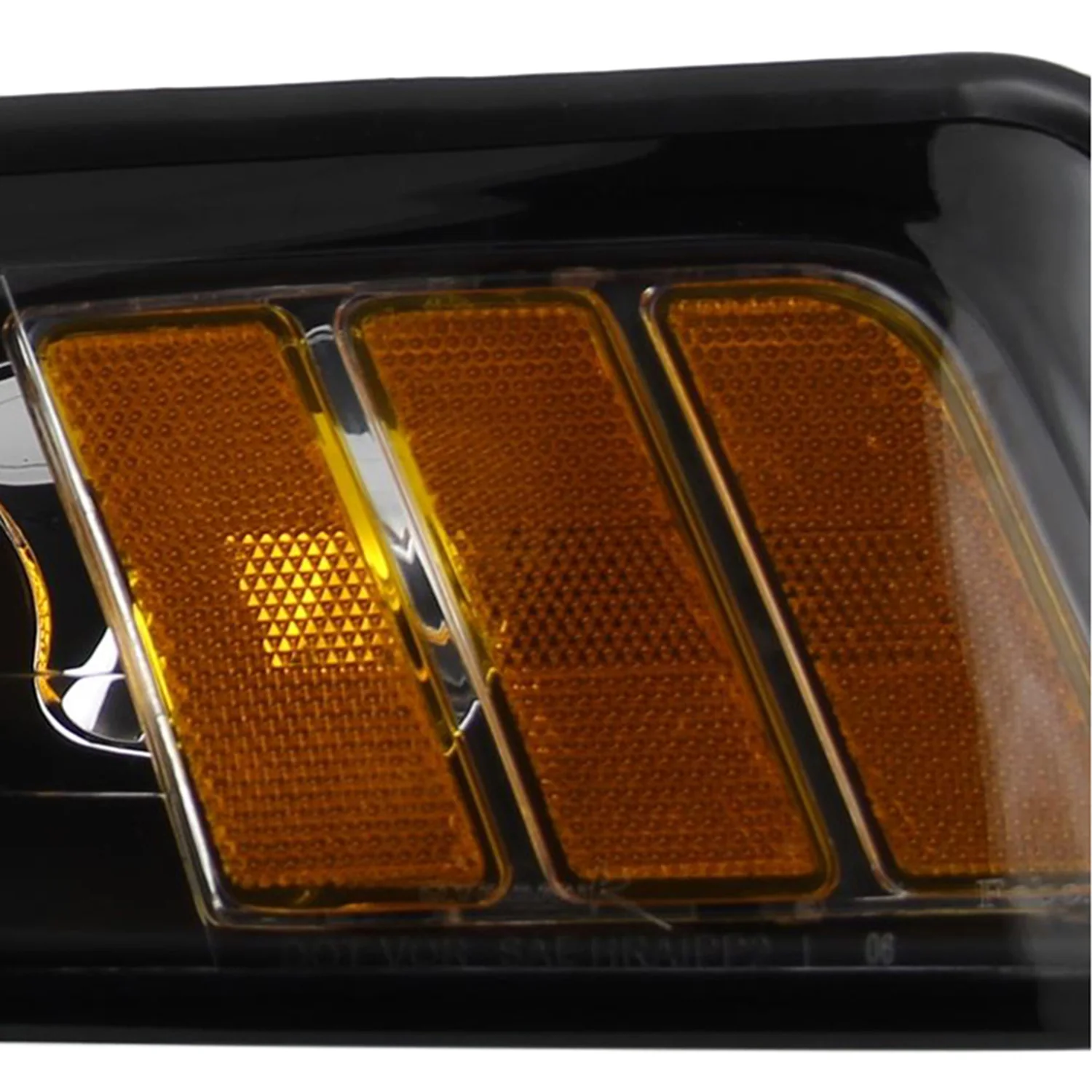 1999-2004 Ford Mustang Factory Headlights w/Amber ReflectorsMatte Black/Clear - Image 6