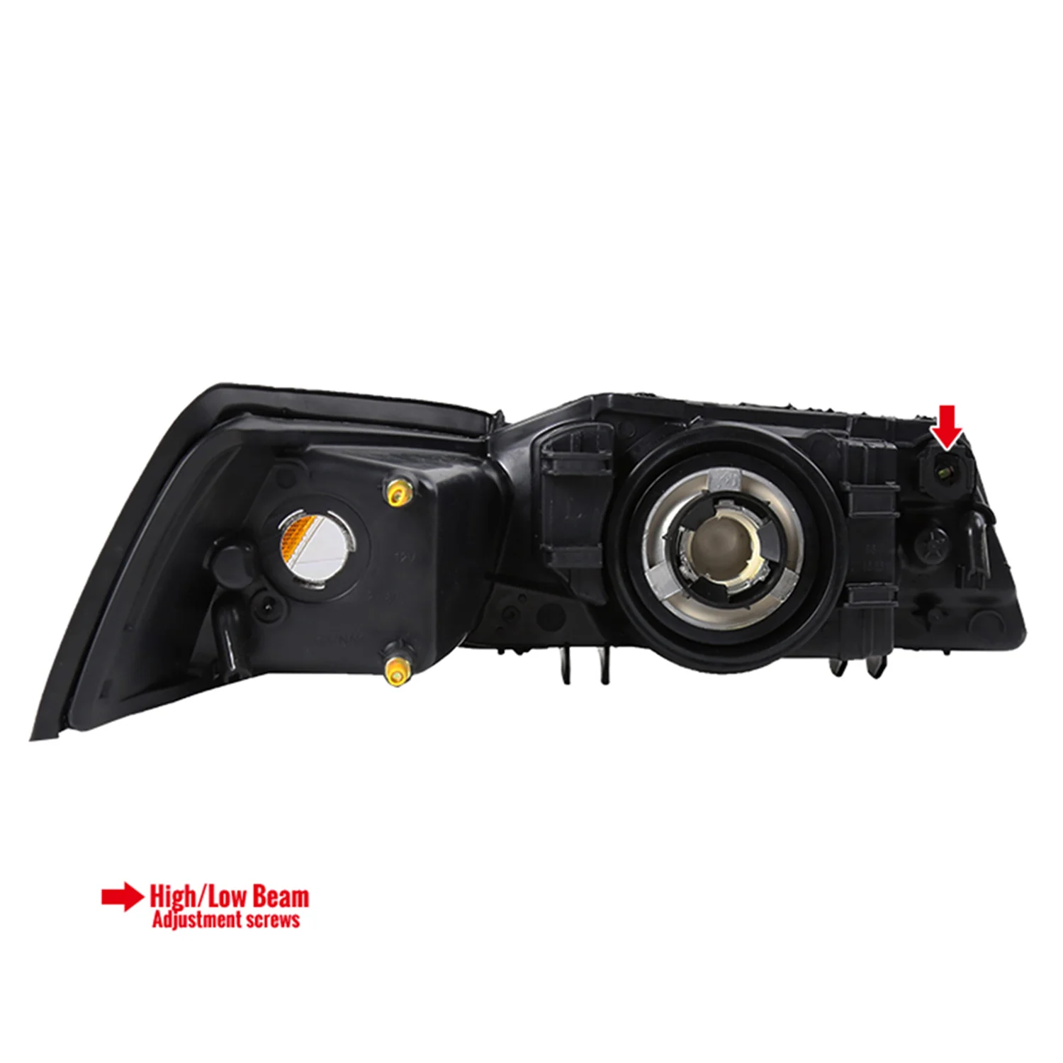 1999-2004 Ford Mustang Factory Headlights w/Amber ReflectorsMatte Black/Clear - Image 9
