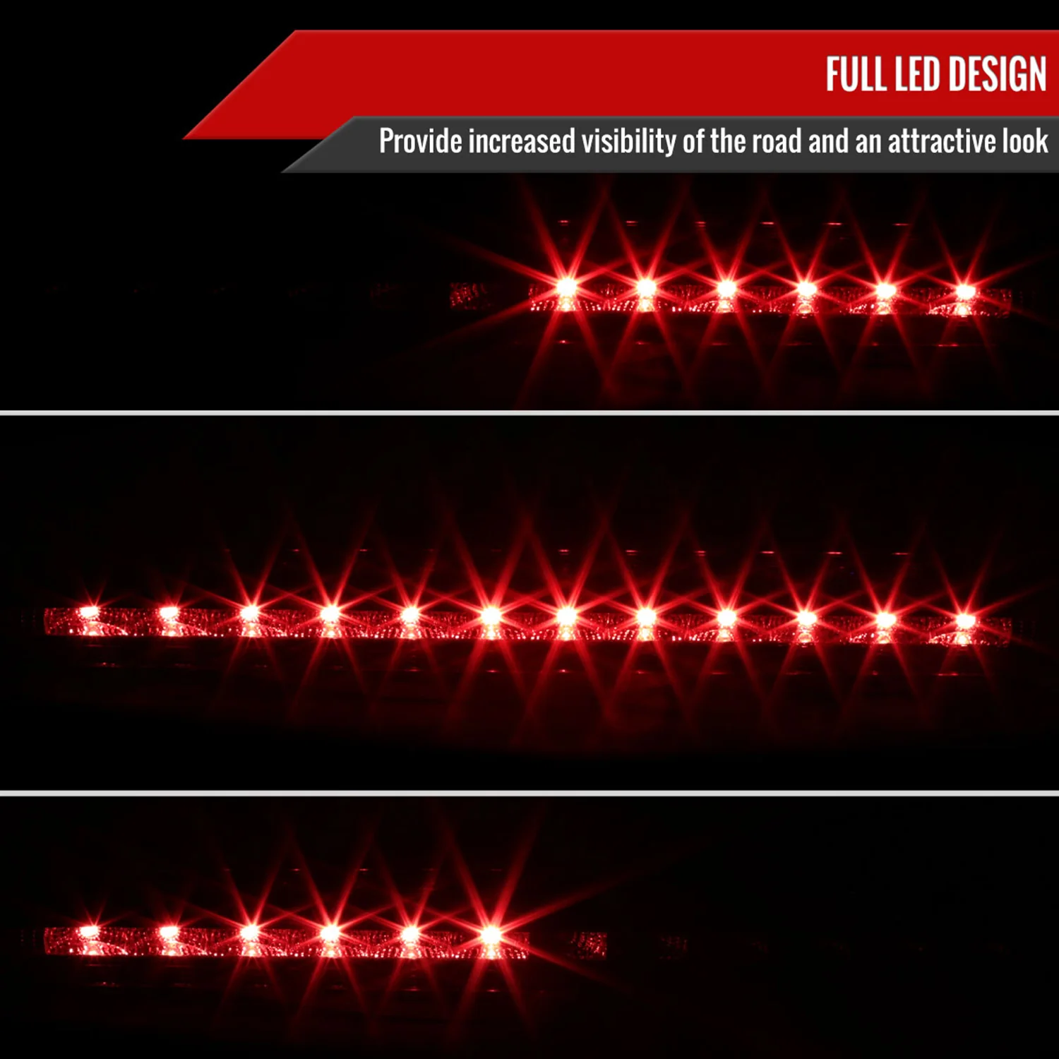 1999-2004 Ford Mustang LED 3rd Brake Light Chrome Housing/Red Lens - Image 2