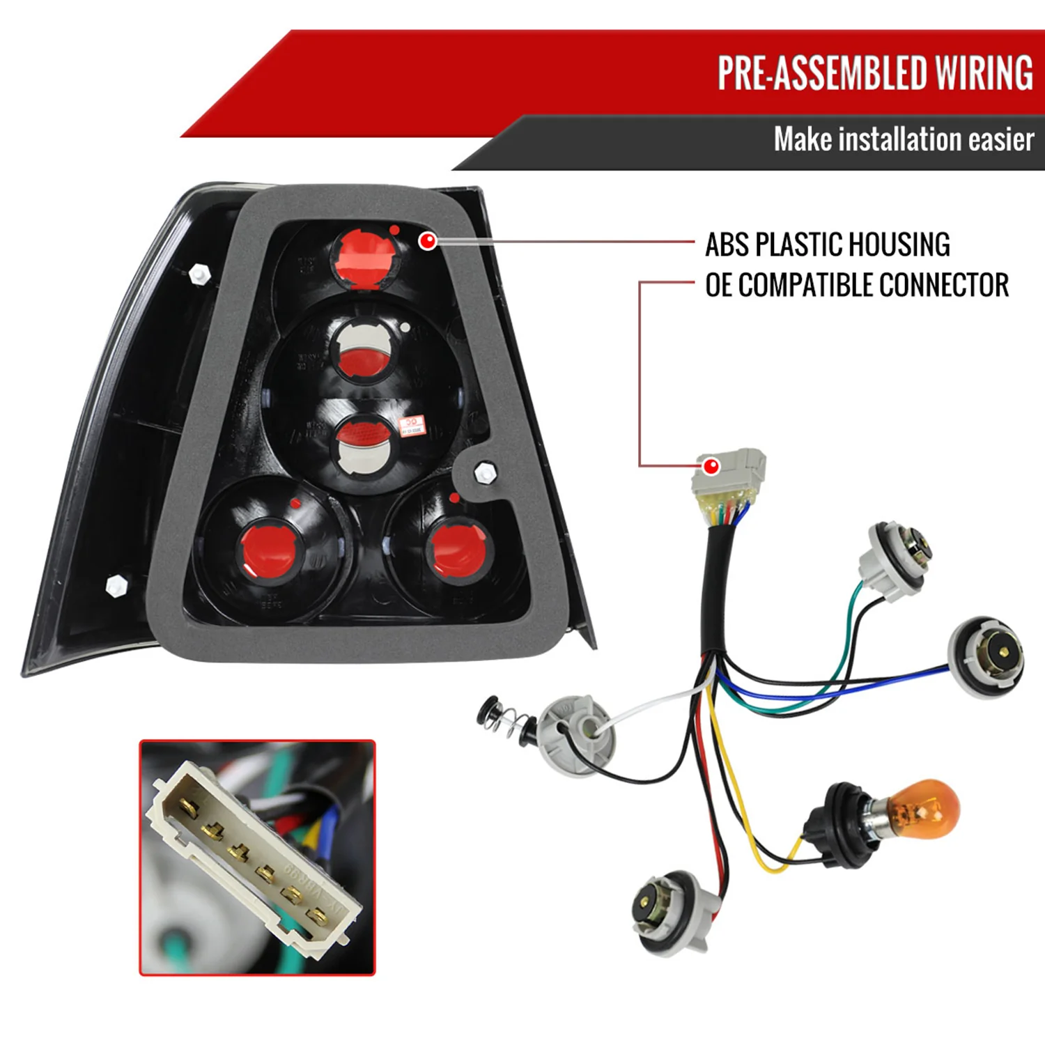1999-2005 VW Jetta/Bora Mk4 Sedan Tail Lights Chrome/Clear Lens - Image 7