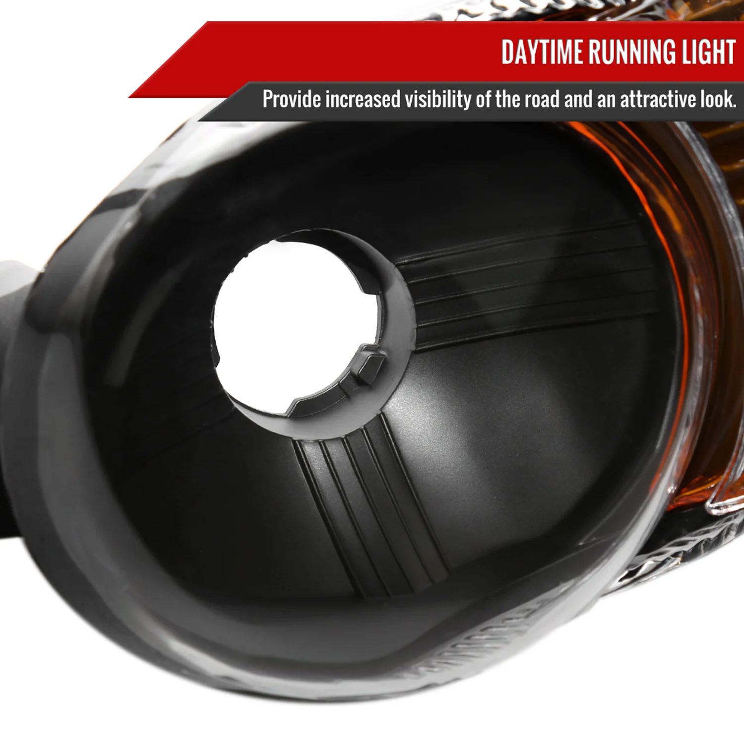 1999-2006 GMC Sierra /00-2006 Yukon XL Denali Signal Bumper Lights Matt Black - Image 3