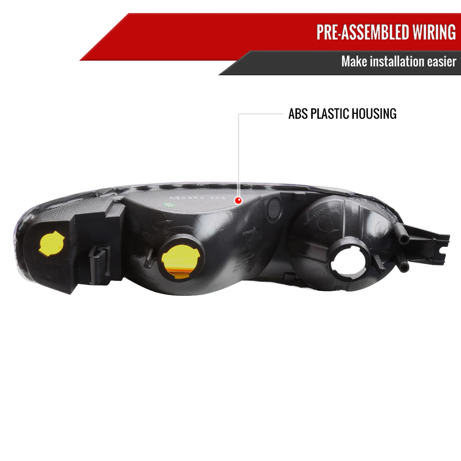 1999-2006 GMC Sierra /00-2006 Yukon XL Denali Signal Bumper Lights Matt Black - Image 7