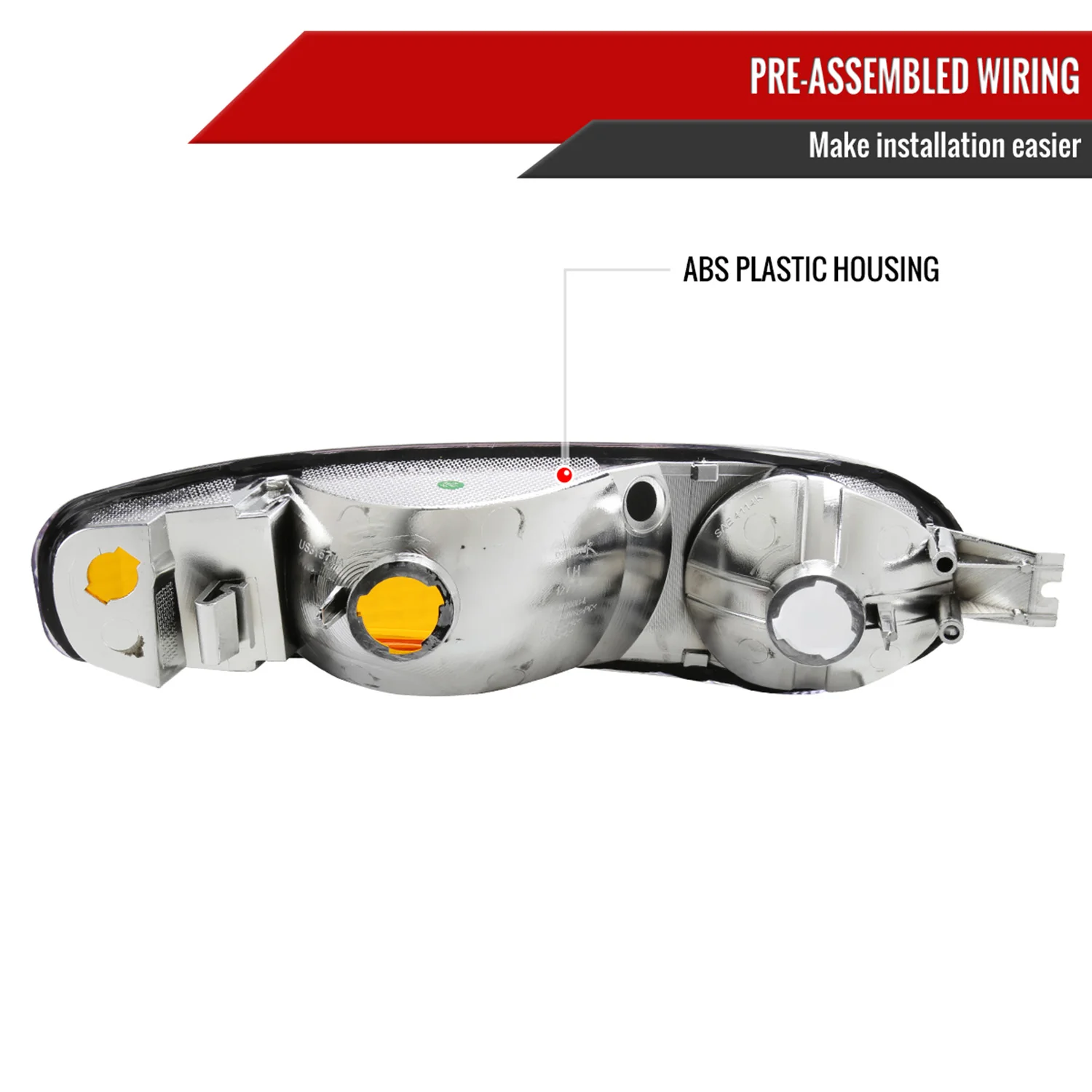 1999-2006 GMC Sierra/ 00-2006 Yukon XL Denali Turn Signal Bumper Lights Chrome - Image 7