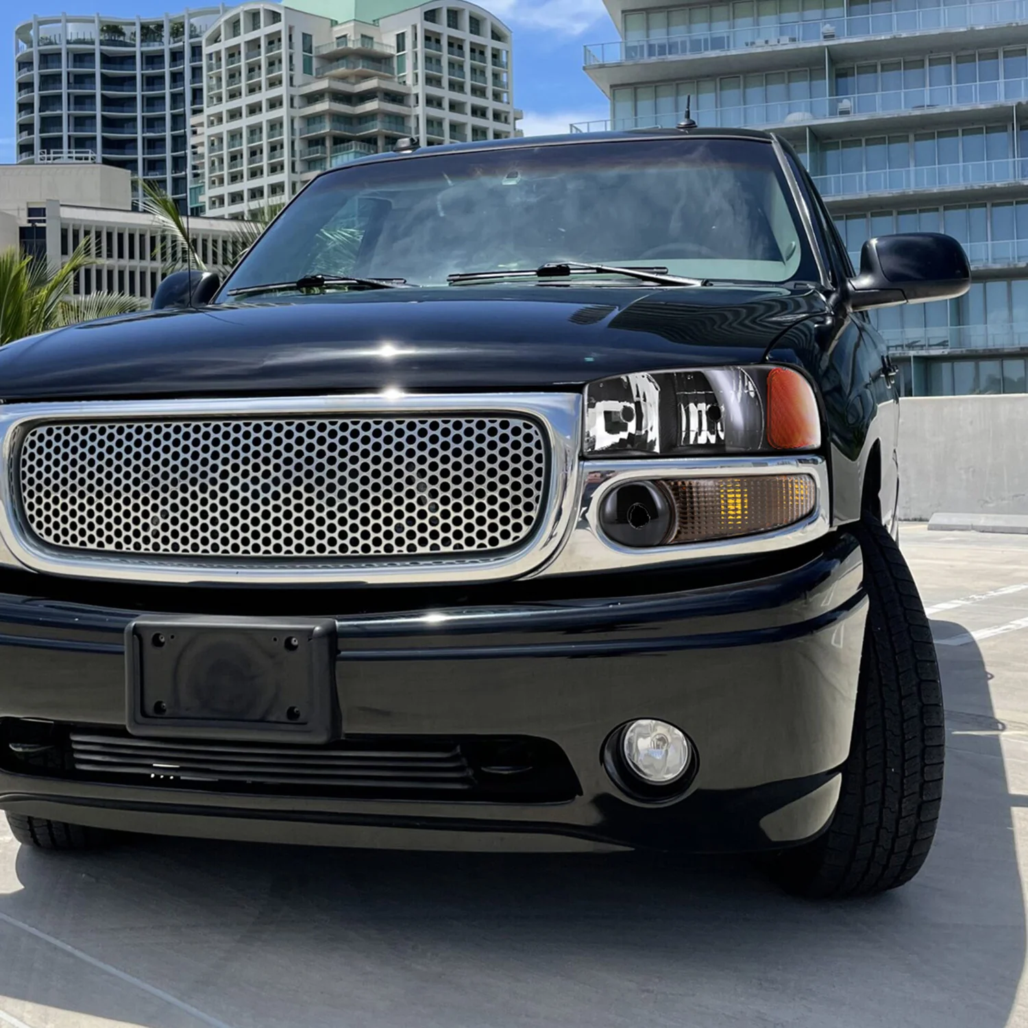 1999-2006 GMC Sierra 1500/2500/3500 Yukon/ XL Headlights&Bumper Lights Black - Image 10