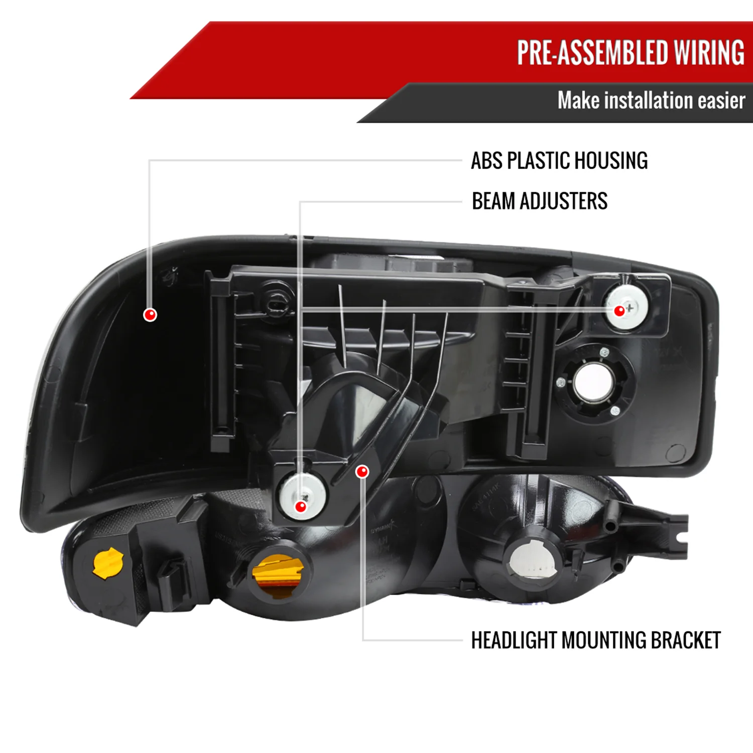 1999-2006 GMC Sierra 1500/2500/3500 Yukon/ XL Headlights&Bumper Lights Black - Image 7