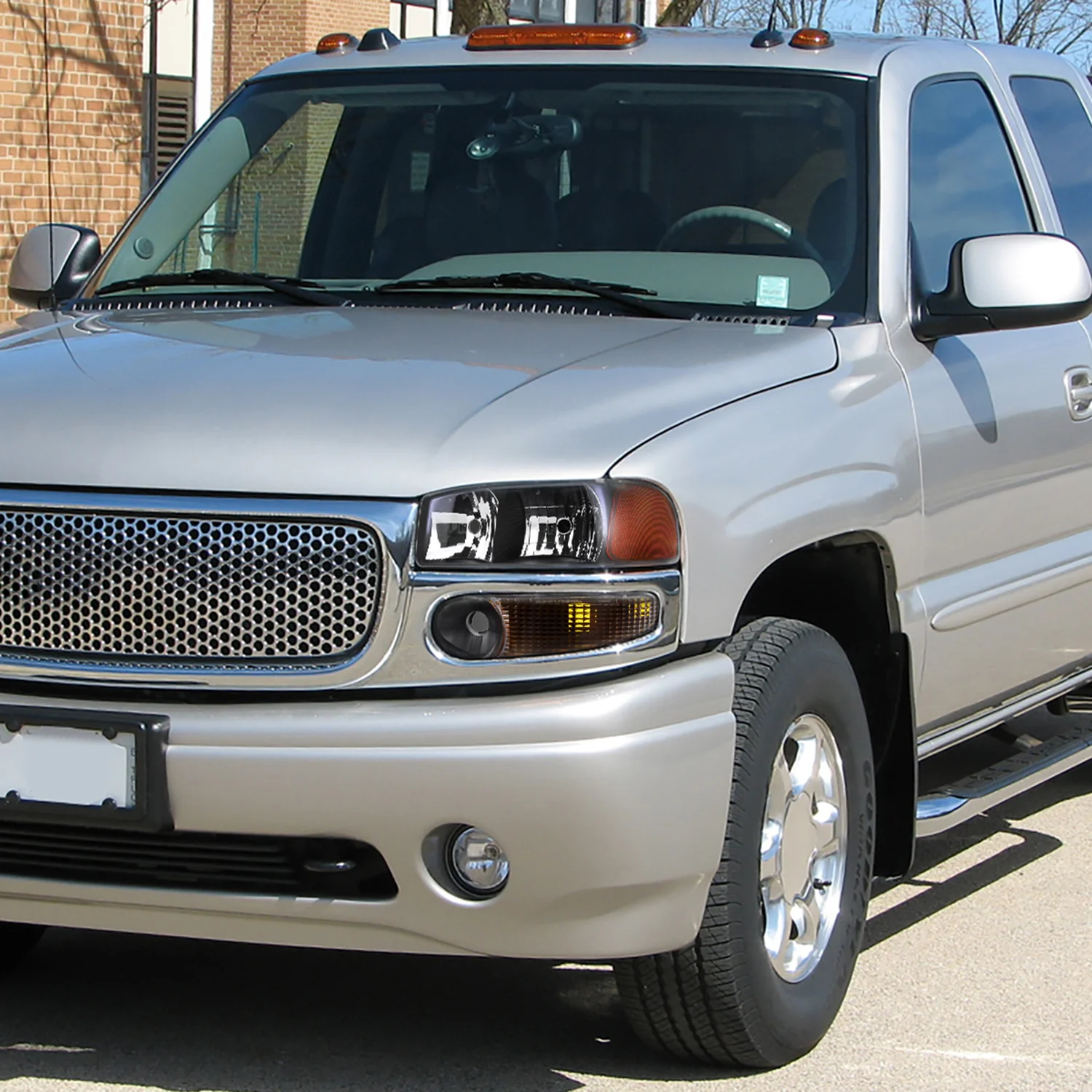1999-2006 GMC Sierra 1500/2500/3500 Yukon/ XL Headlights&Bumper Lights Black - Image 9