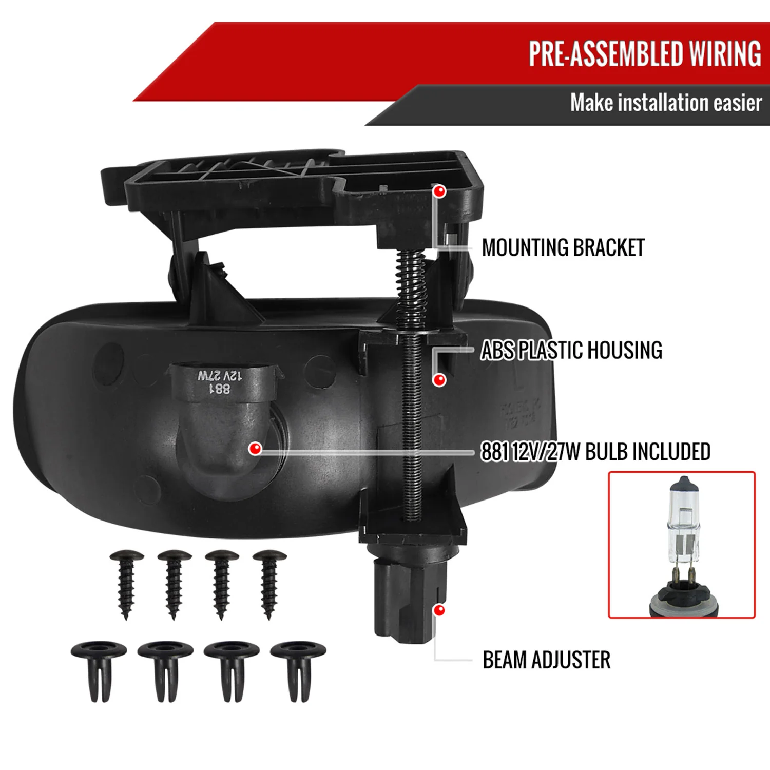 1999-2006 GMC Sierra/Yukon/Yukon XL 12V/27W Fog Lights Mounting Brackets - Image 7