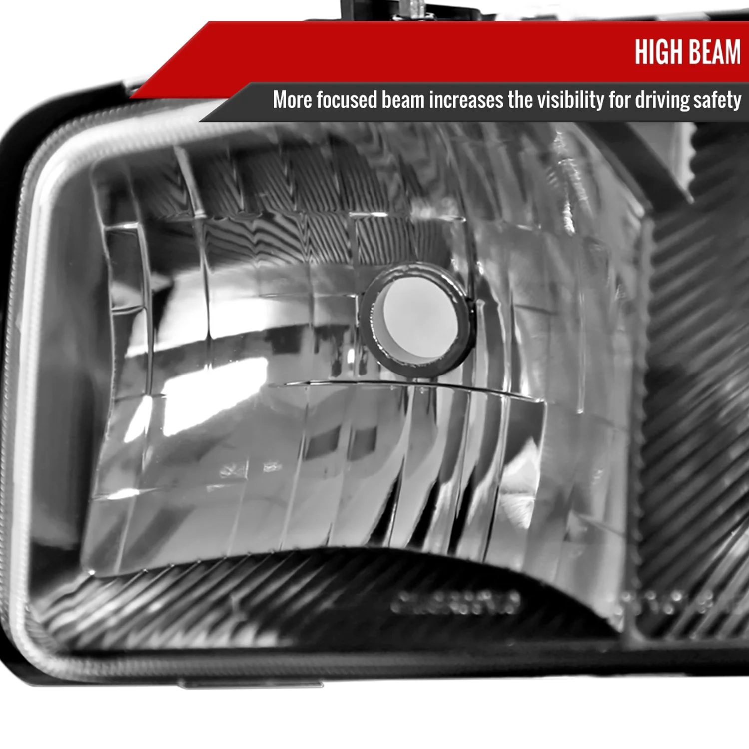 1999-2006 GMC Sierra/Yukon/Yukon XL Crystal Headlights Amber Reflector Black - Image 4