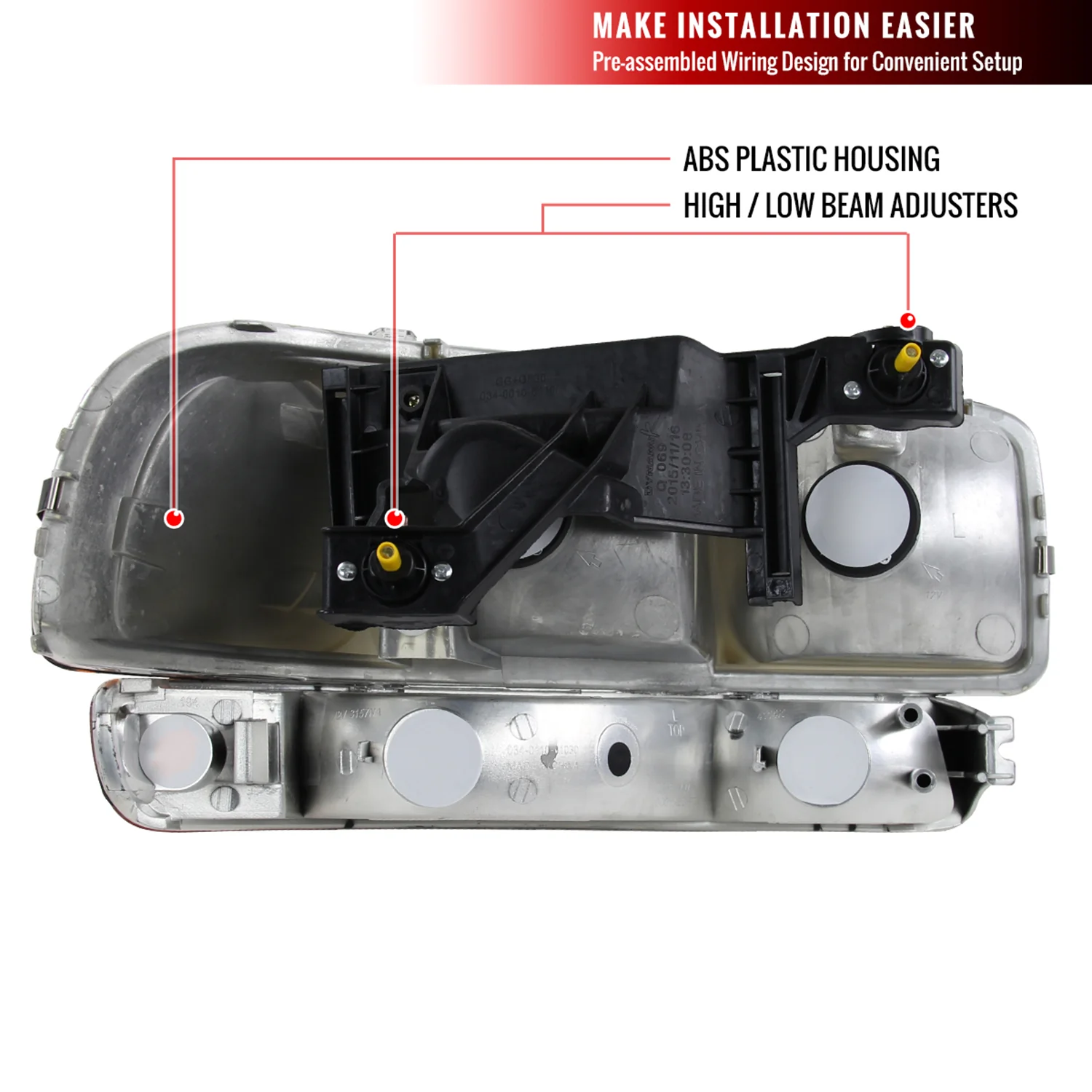 1999-2006 GMC Sierra/Yukon/Yukon XL Factory Crystal Headlights Bumper Lights - Image 8