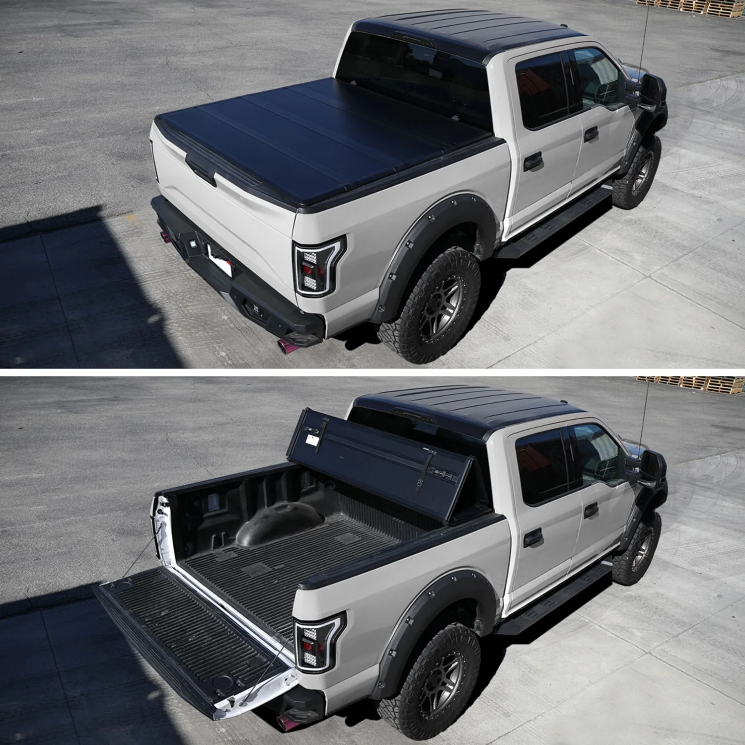 1999-2007 Chevy Silverado / GMC Sierra 6'6" Bed Hard Quad-Fold Tonneau Cover - Image 8