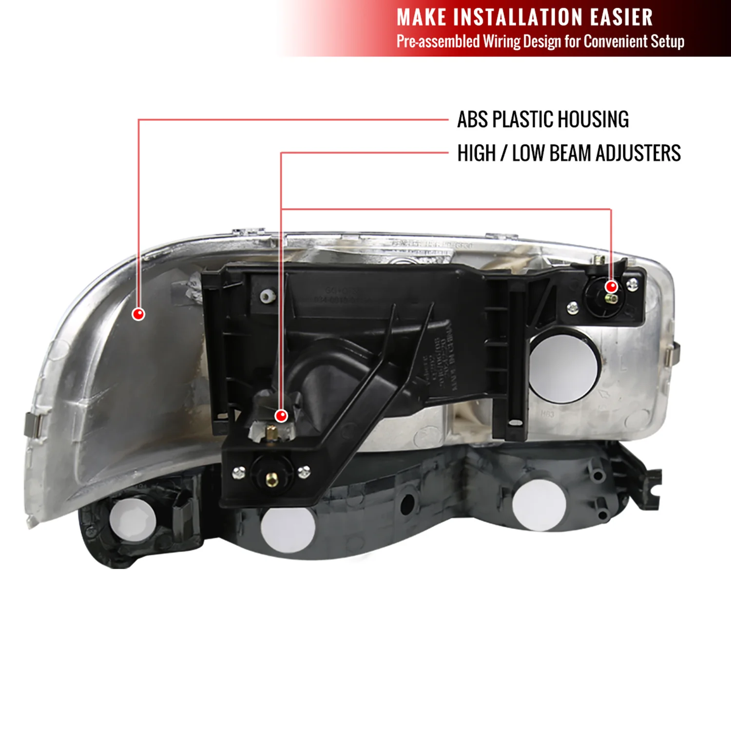 1999-2007 GMC Sierra/Yukon/Yukon XL Factory Crystal Headlights Amber & Black - Image 9