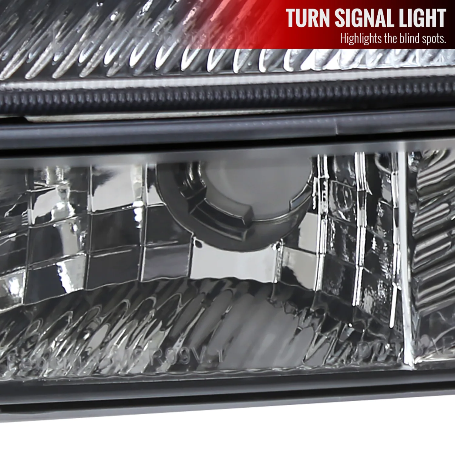 1999-2007 GMC Sierra/ Yukon/Yukon XL Factory Crystal Headlights Amber & Chrome - Image 4