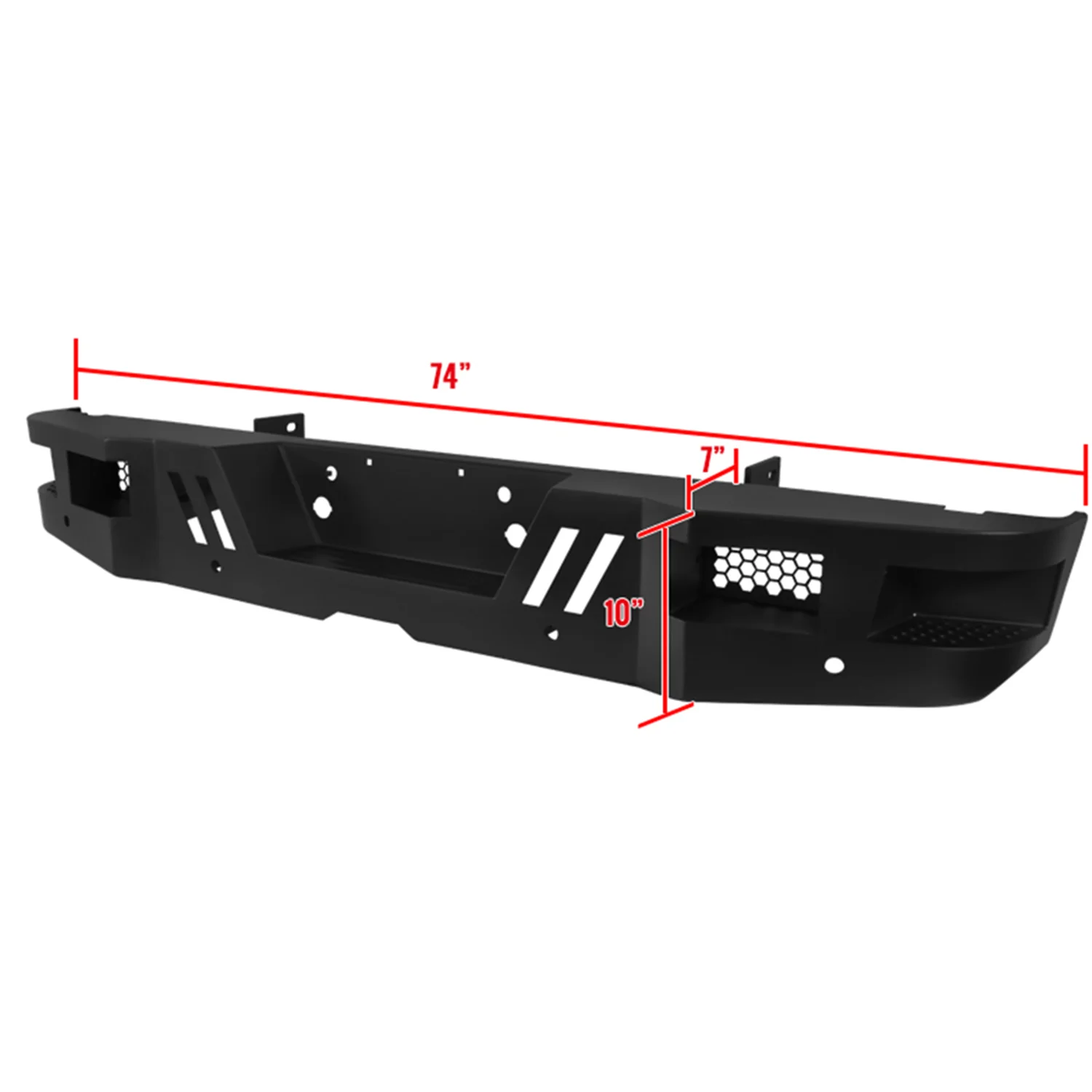 1999-2016 Ford F-250/F-350 Black Heavy Duty Steel Rear Step Bumper - Image 2