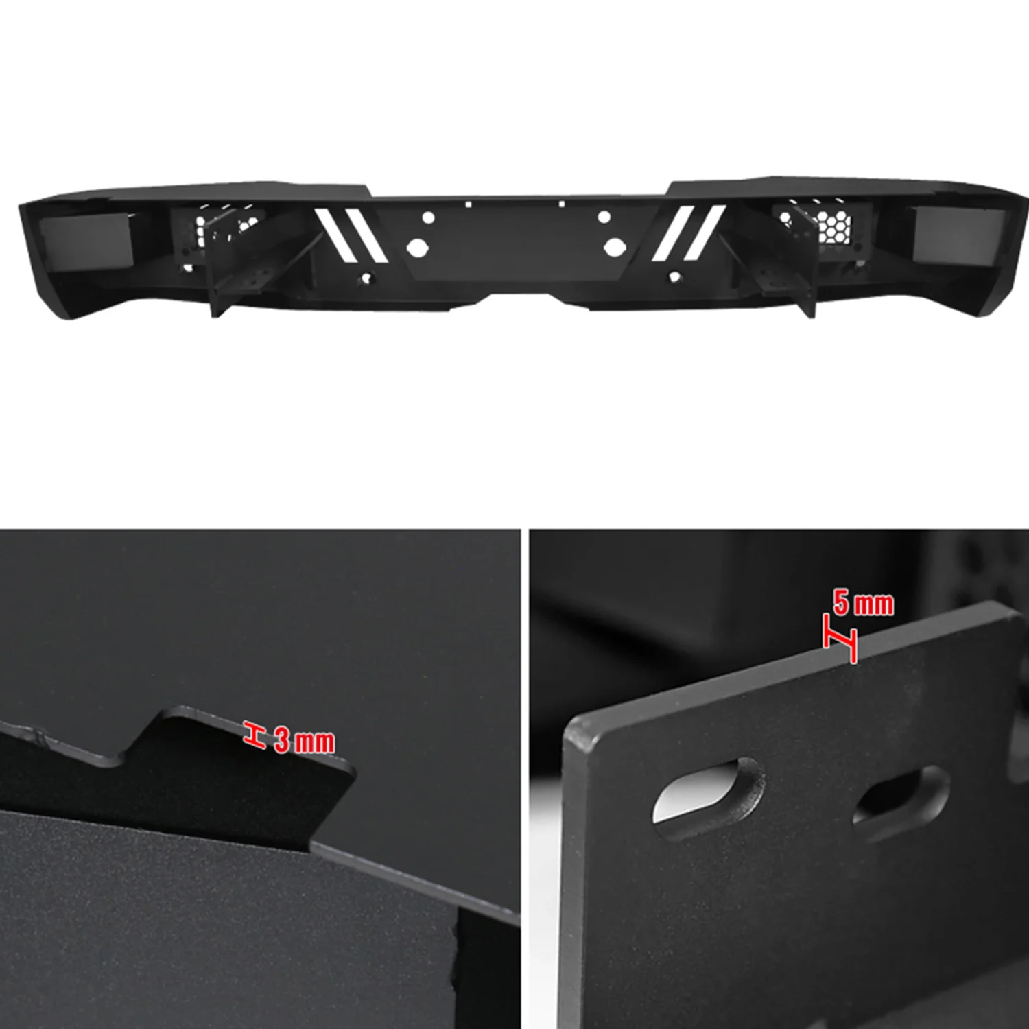 1999-2016 Ford F-250/F-350 Black Heavy Duty Steel Rear Step Bumper - Image 8