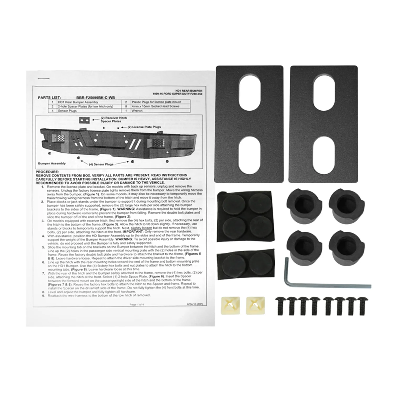 1999-2016 Ford F-250/F-350 Black Heavy Duty Steel Rear Step Bumper - Image 9