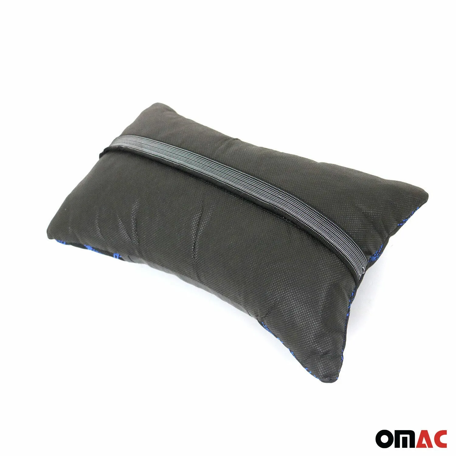 1x Car Seat Neck Pillow Head Shoulder Rest Pad Fabric Black with Blue Stitches - Image 6