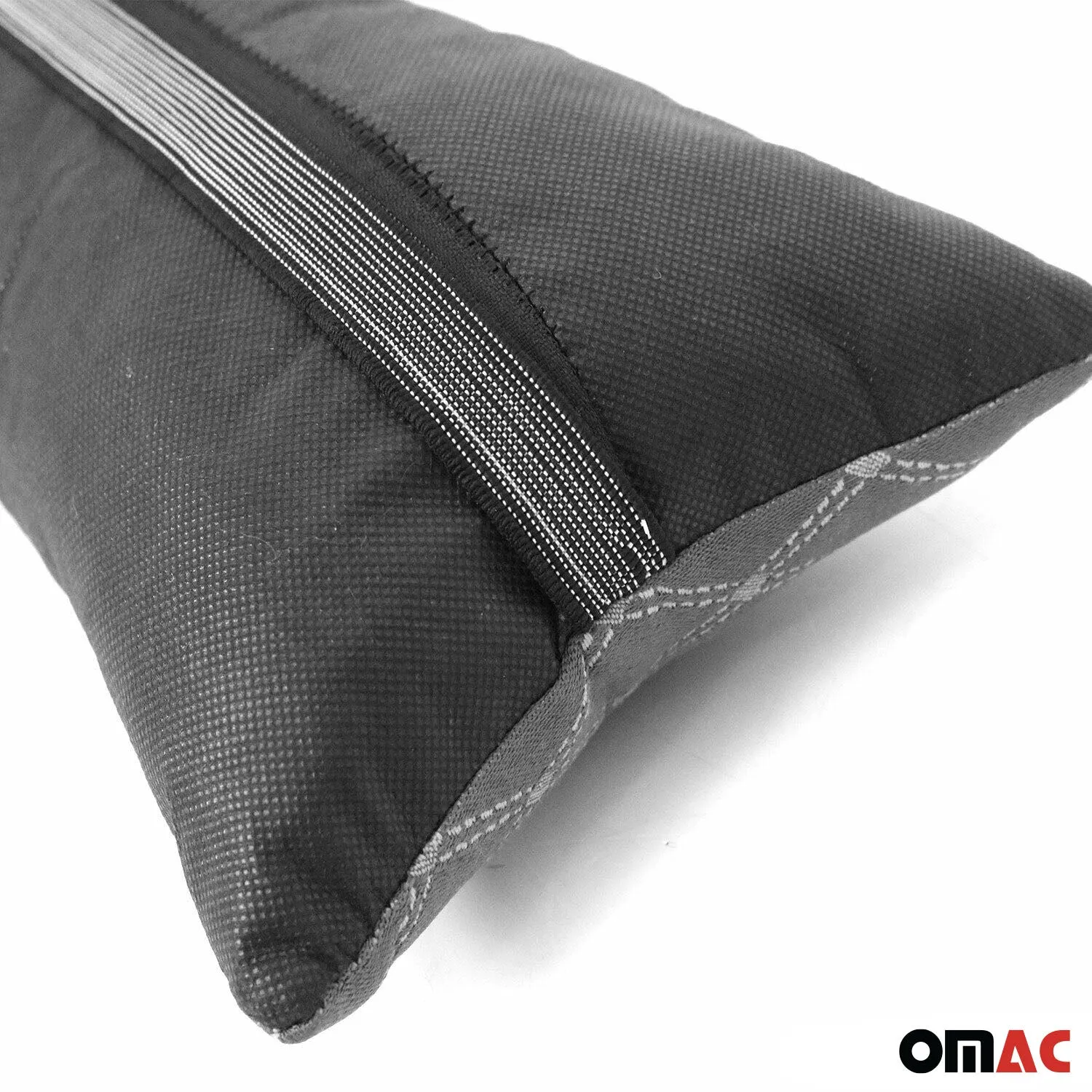 1x Car Seat Neck Pillow Head Shoulder Rest Pad Fabric PU Leather Grey and Black - Image 5