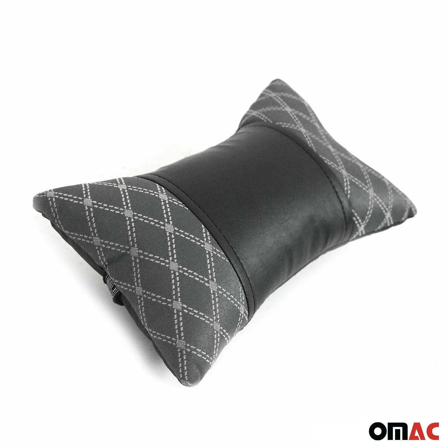 1x Car Seat Neck Pillow Head Shoulder Rest Pad Fabric PU Leather Grey and Black - Image 7