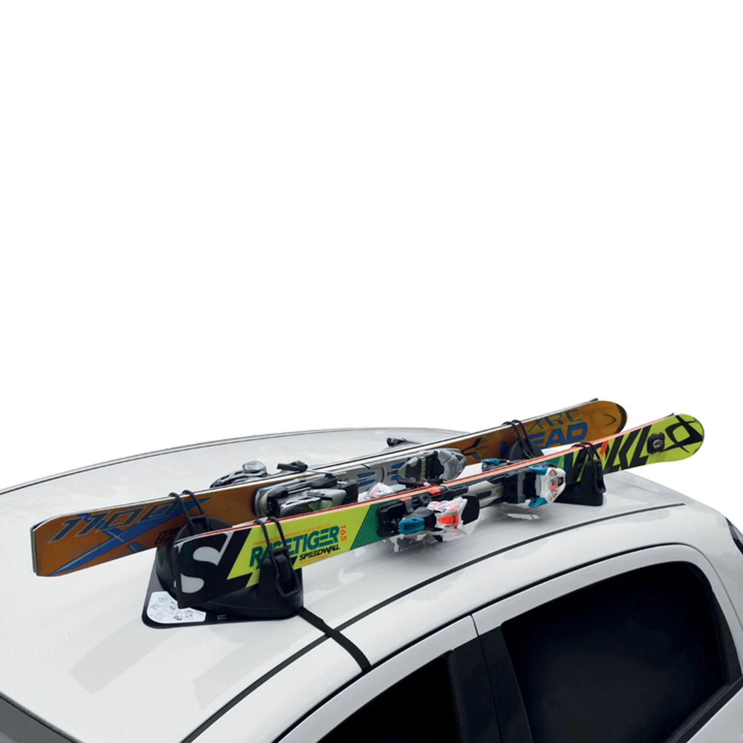 2 Pieces Magnetic Ski Snowboard Racks Roof Mount Car Carrier Black