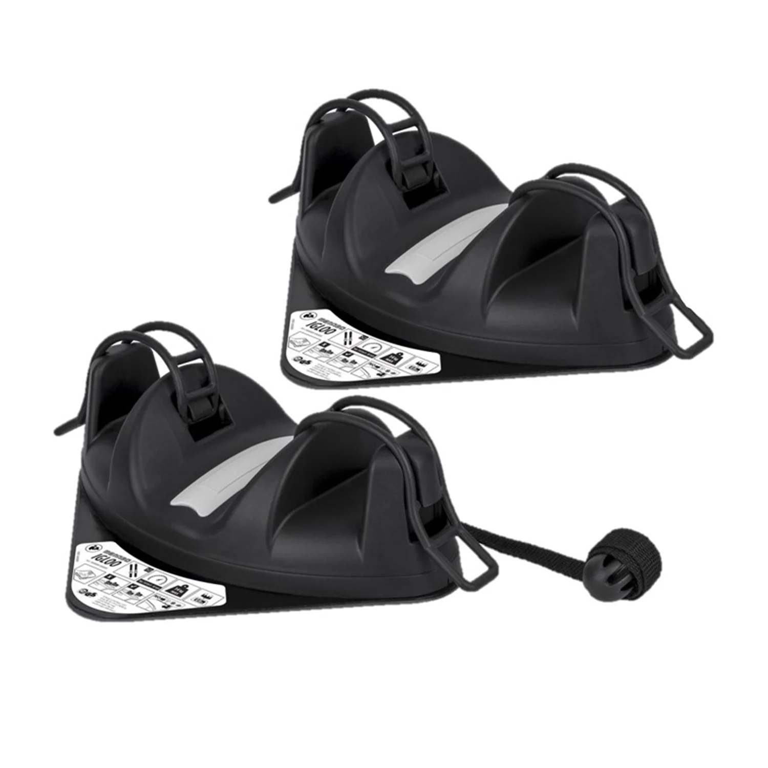 2 Pieces Magnetic Ski Snowboard Racks Roof Mount Car Carrier Black - Image 6
