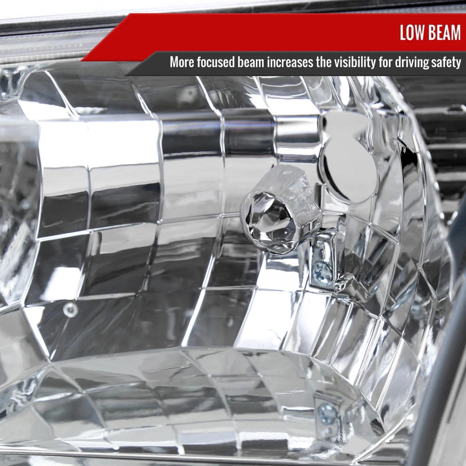 2000-2001 Toyota Camry Factory Headlights w/Amber Reflectors Chrome/Clear - Image 3