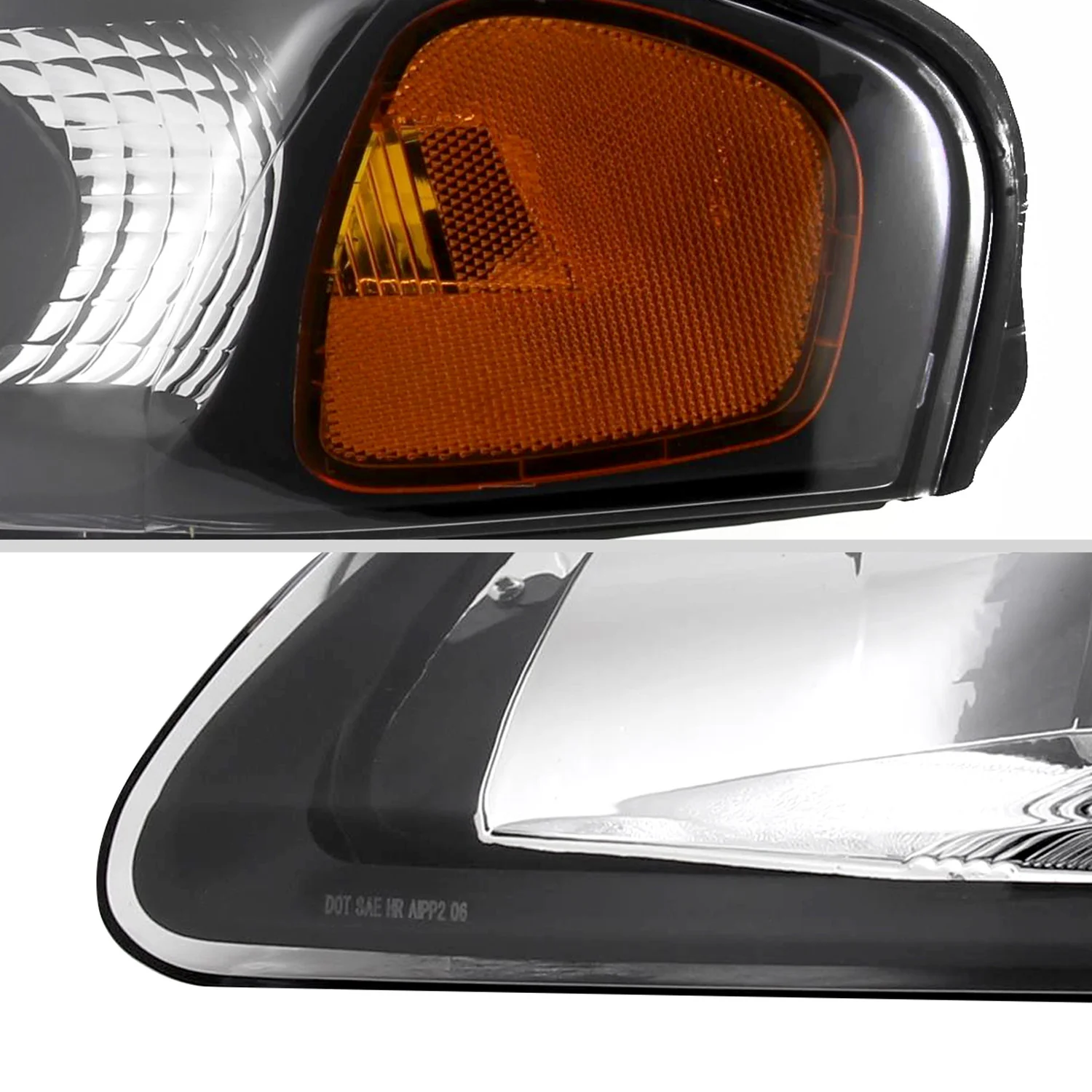 2000-2003 Nissan Sentra Factory Style Crystal Headlights Matte Black/Clear - Image 5