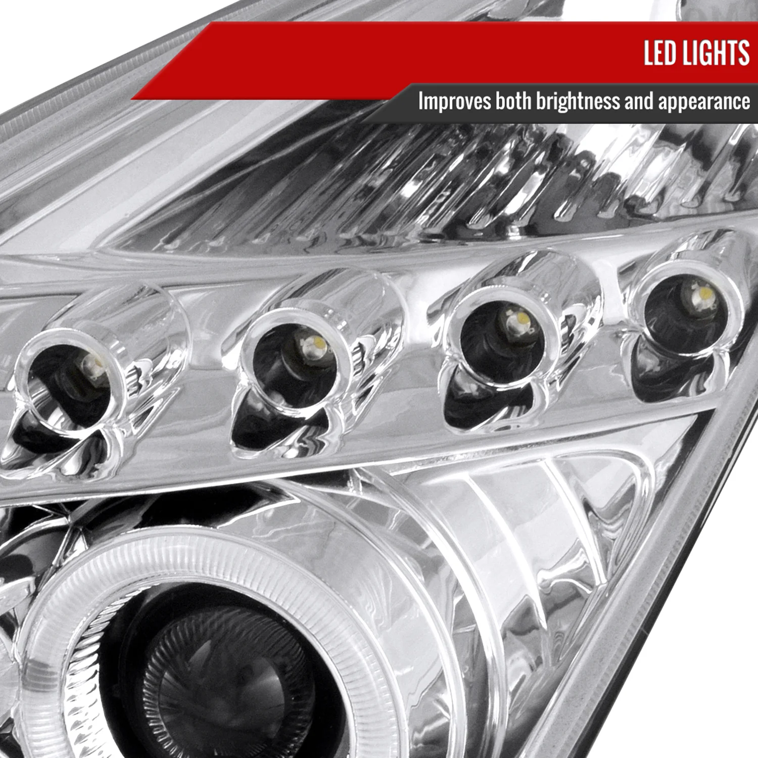 2000-2005 Toyota Celica Dual Halo Projector Headlights Chrome/Clear Lens - Image 5