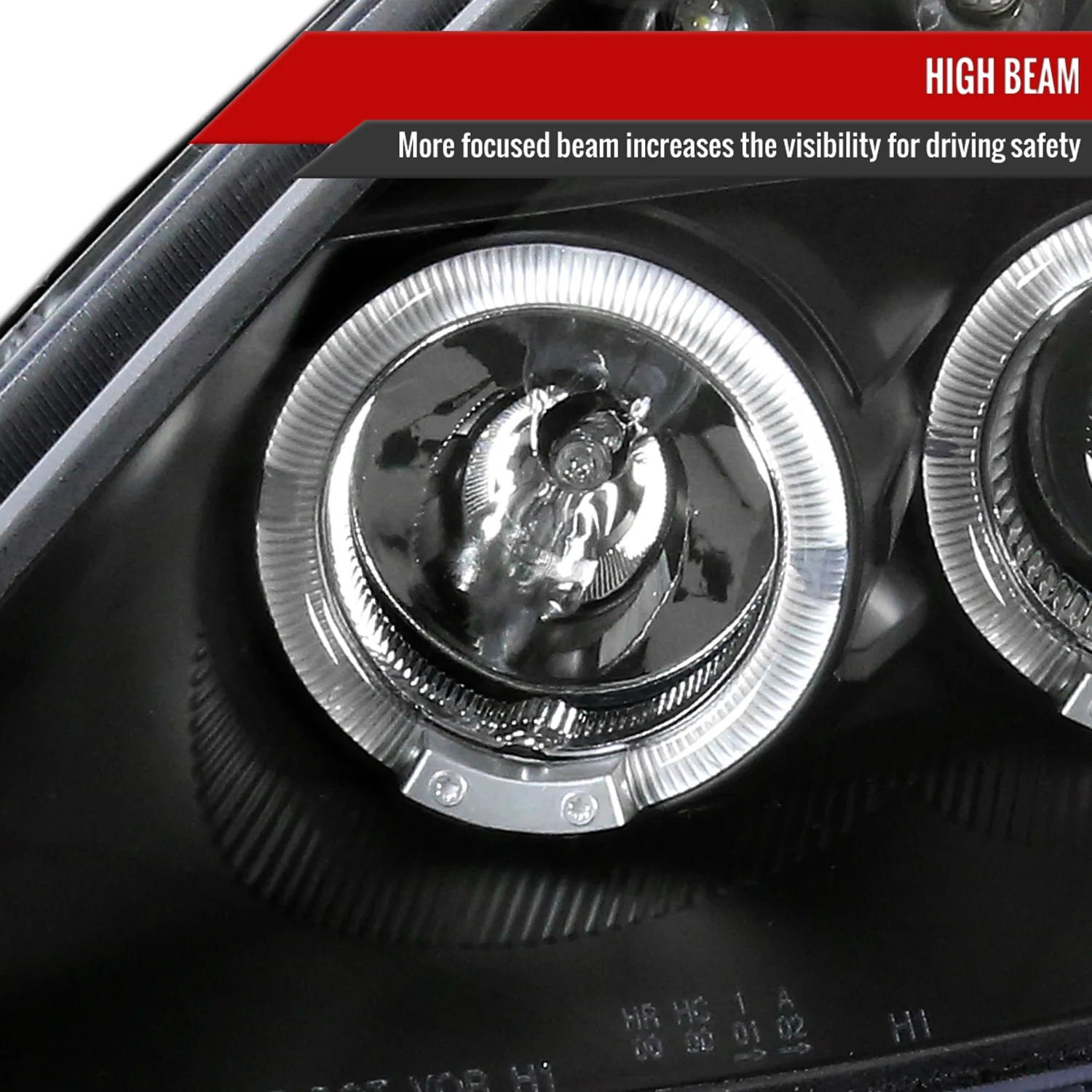 2000-2005 Toyota Celica Dual Halo Projector Headlights Matte Black/Clear Lens - Image 4