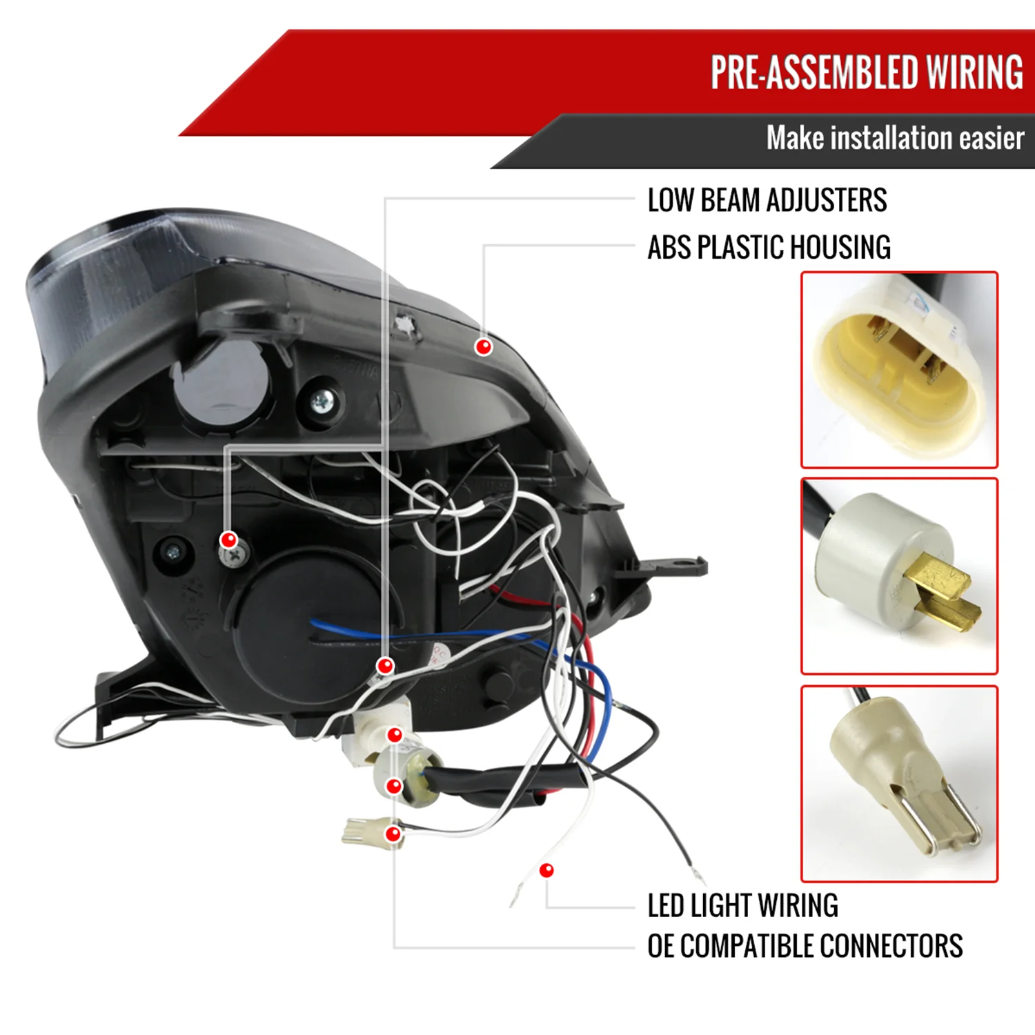 2000-2005 Toyota Celica Dual Halo Projector Headlights Matte Black/Clear Lens - Image 7