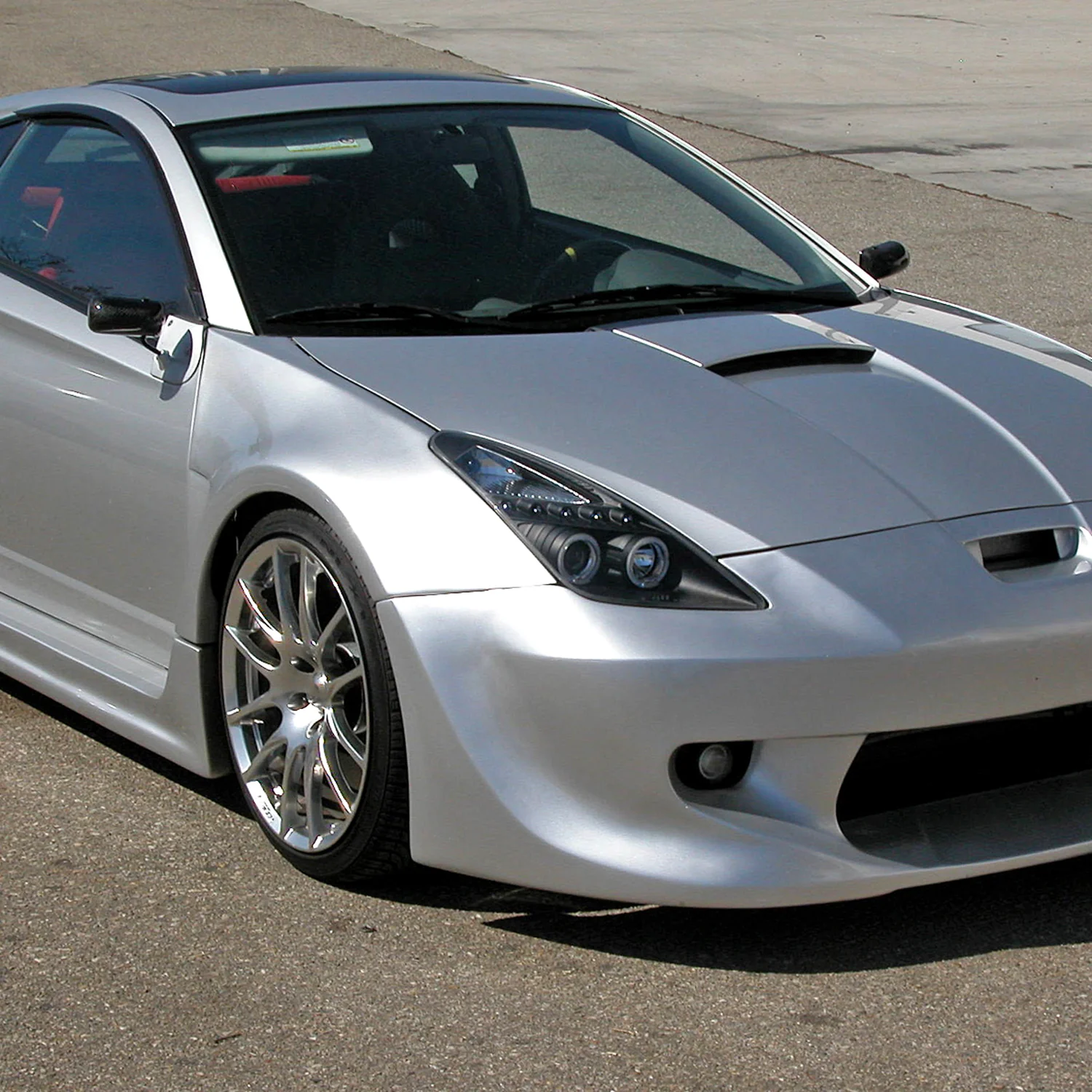 2000-2005 Toyota Celica Dual Halo Projector Headlights Matte Black/Clear Lens - Image 9