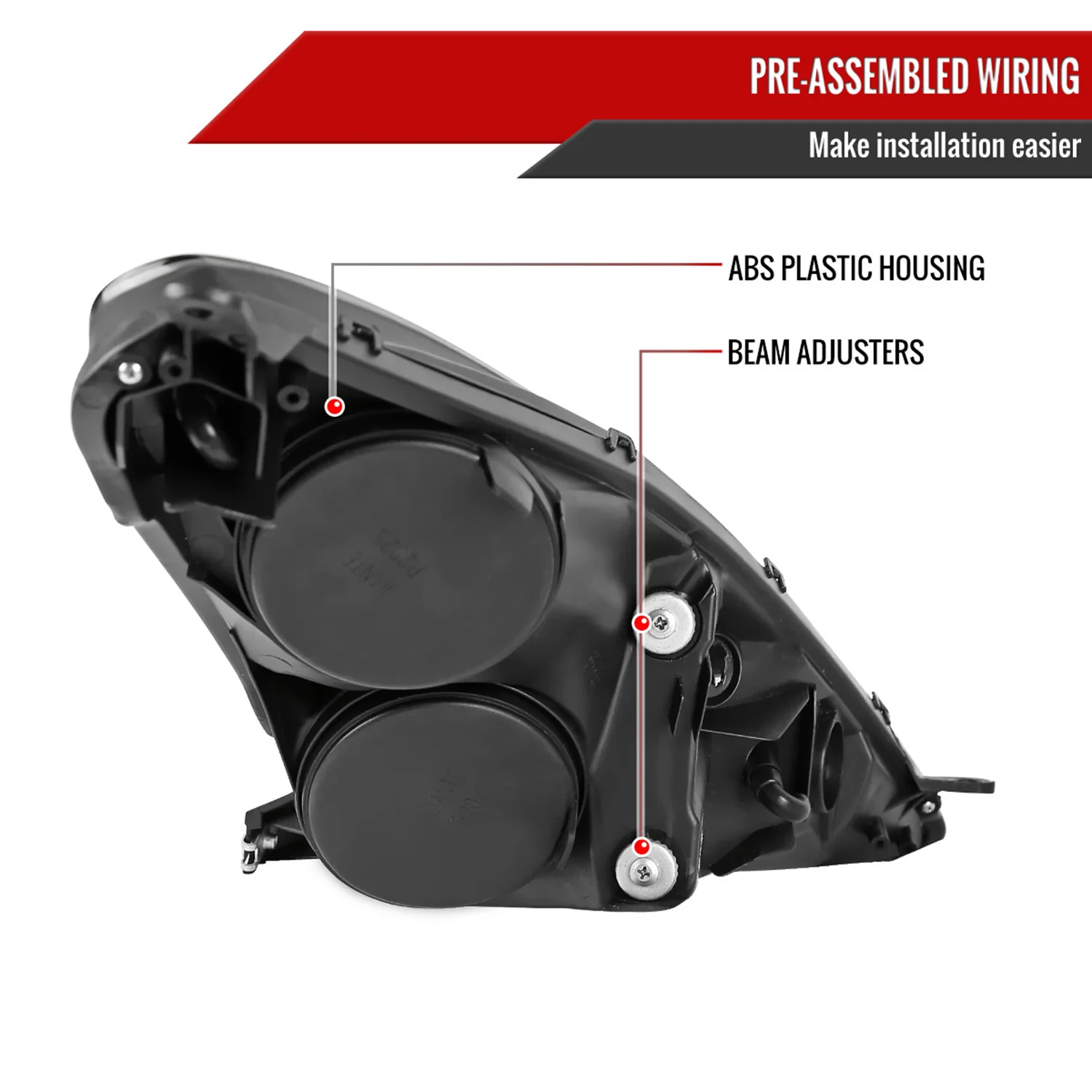 2000-2005 Toyota Celica Projector Headlights Matte Black Housing/Clear Lens - Image 7