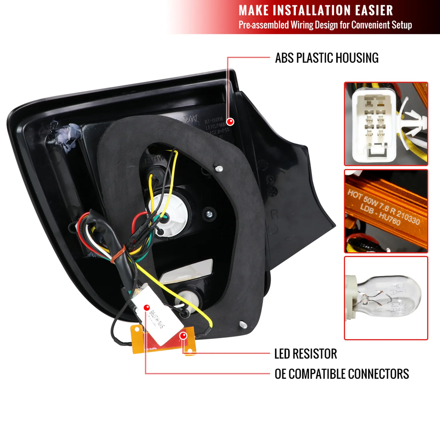 2000-2005 Toyota Celica V2 LED Tail Lights Matte Black Housing/Clear Lens - Image 8