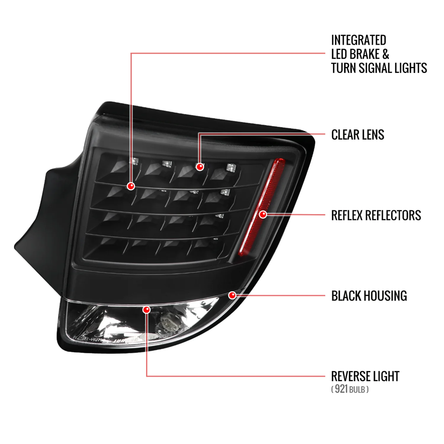 2000-2005 Toyota Celica V2 LED Tail Lights Matte Black Housing/Clear Lens - Image 9