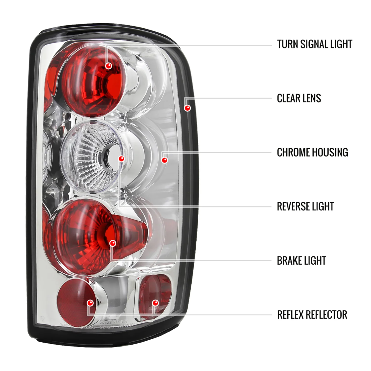 2000-2006 Chevy GMC Tahoe/Yukon/Suburban Tail Lights Chrome/Clear Lens - Image 8