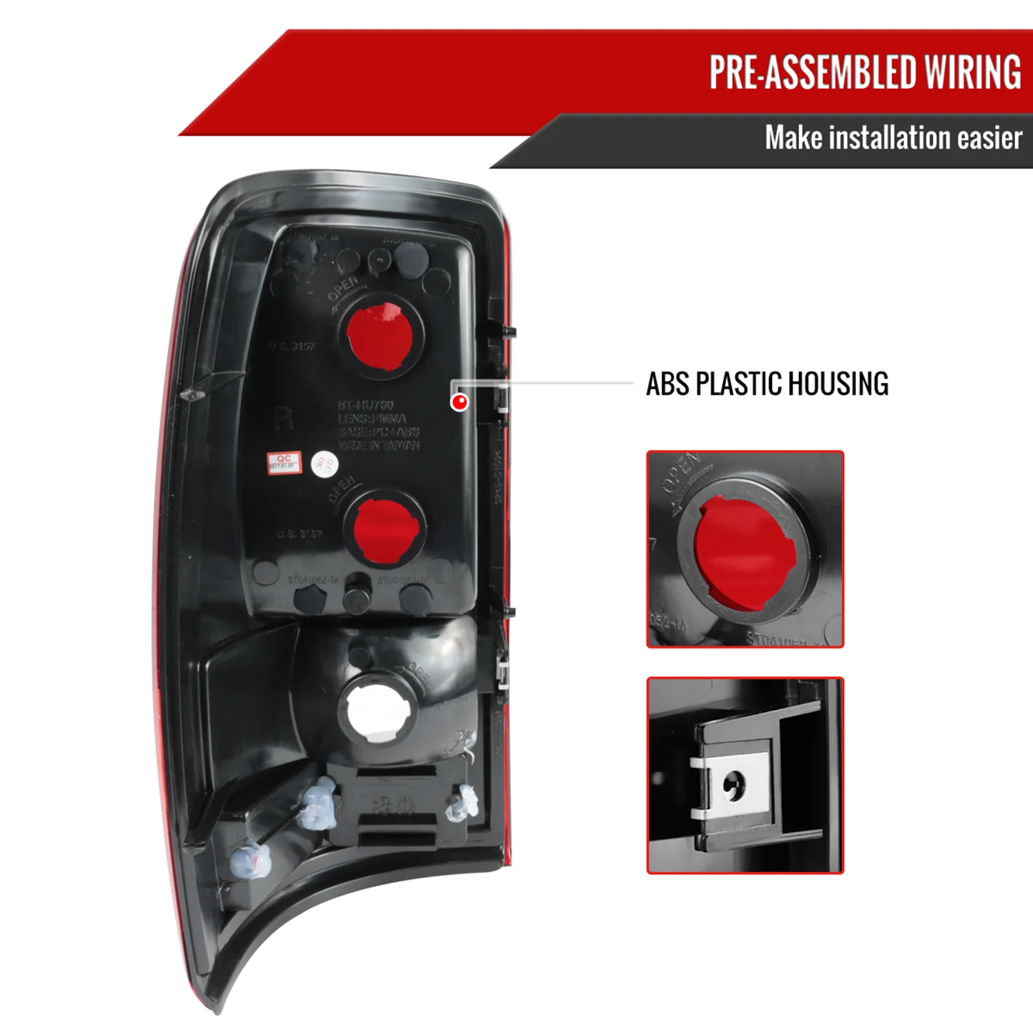 2000-2006 Chevy Suburban/Tahoe GMC Yukon/Yukon XL Tail Lights Chrome/Red Clear - Image 8
