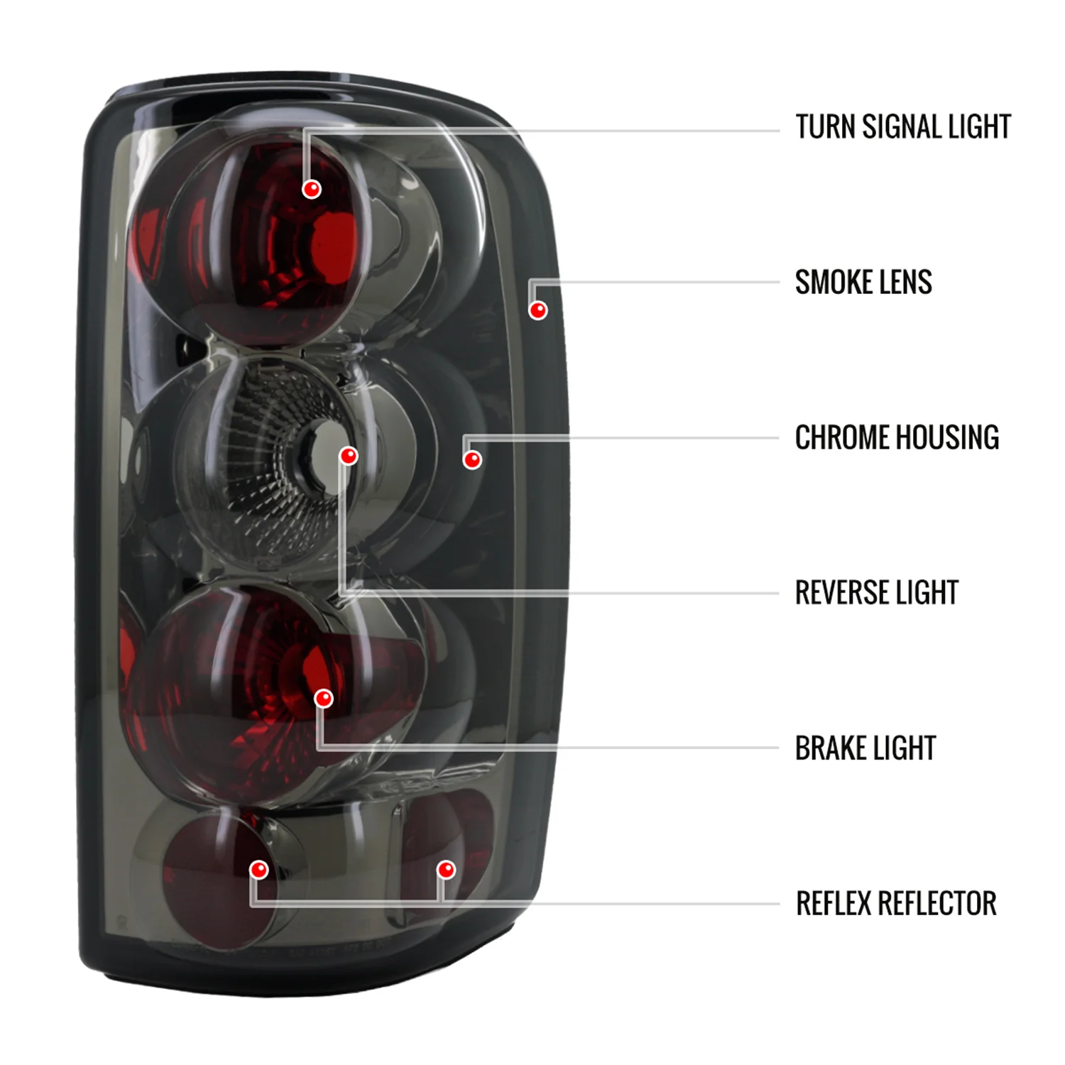 2000-2006 Chevy Suburban/Tahoe GMC Yukon/Yukon XL Tail Lights Chrome/Smoke - Image 8
