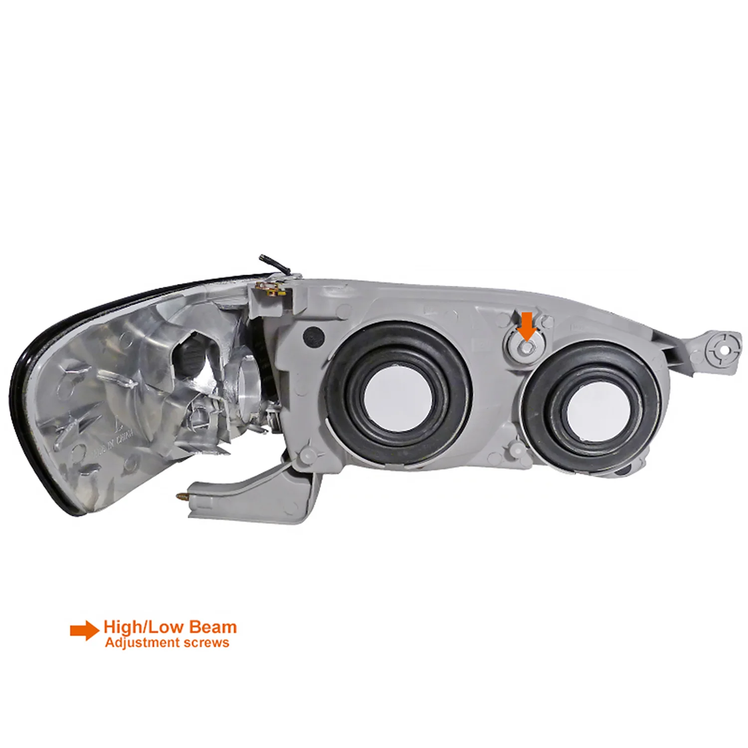 2001-2002 Toyota Corolla Factory Headlights w/Corner Lights Matt Black/Clear - Image 9
