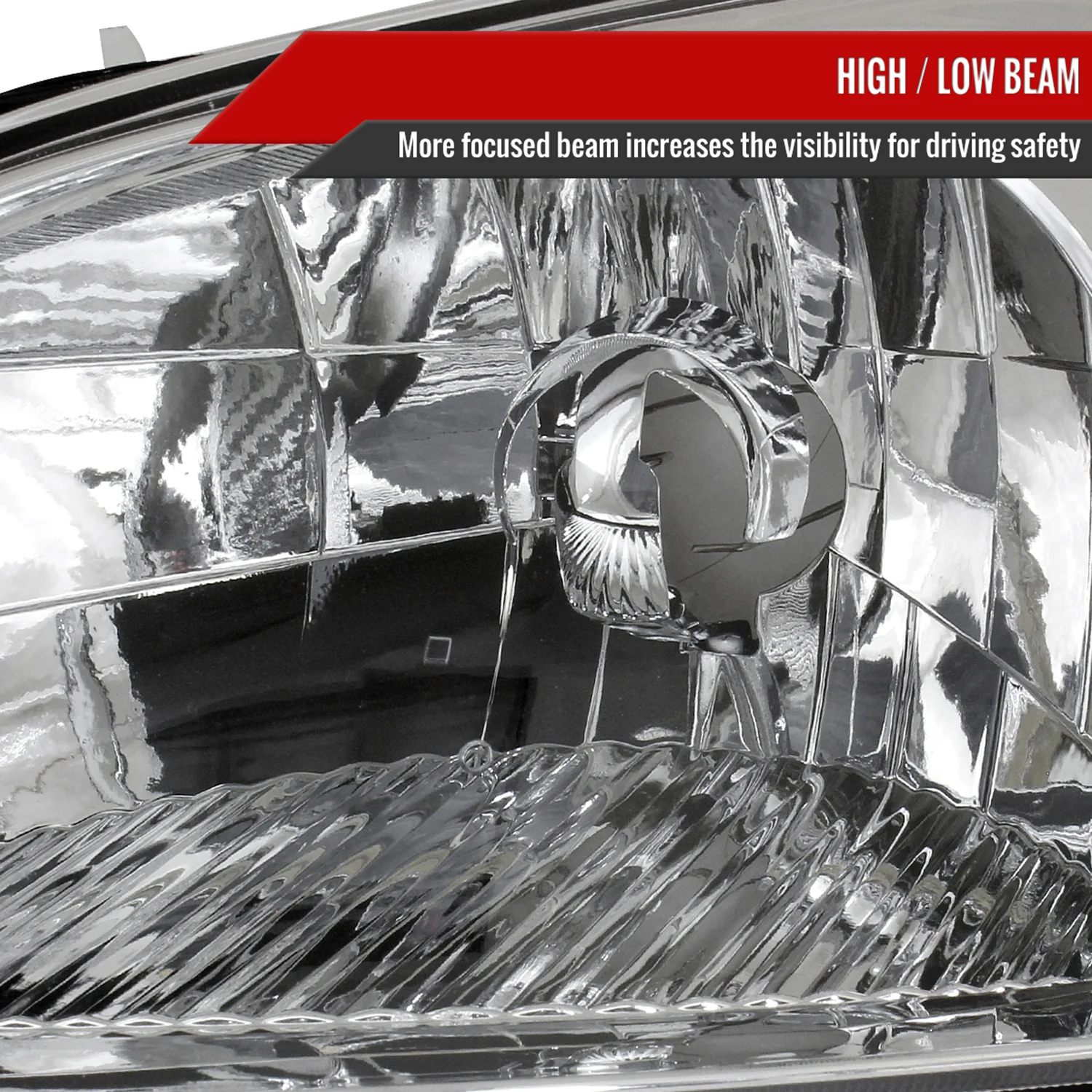 2001-2003 Honda Civic Factory Style Headlights Chrome Housing/Clear Lens - Image 3