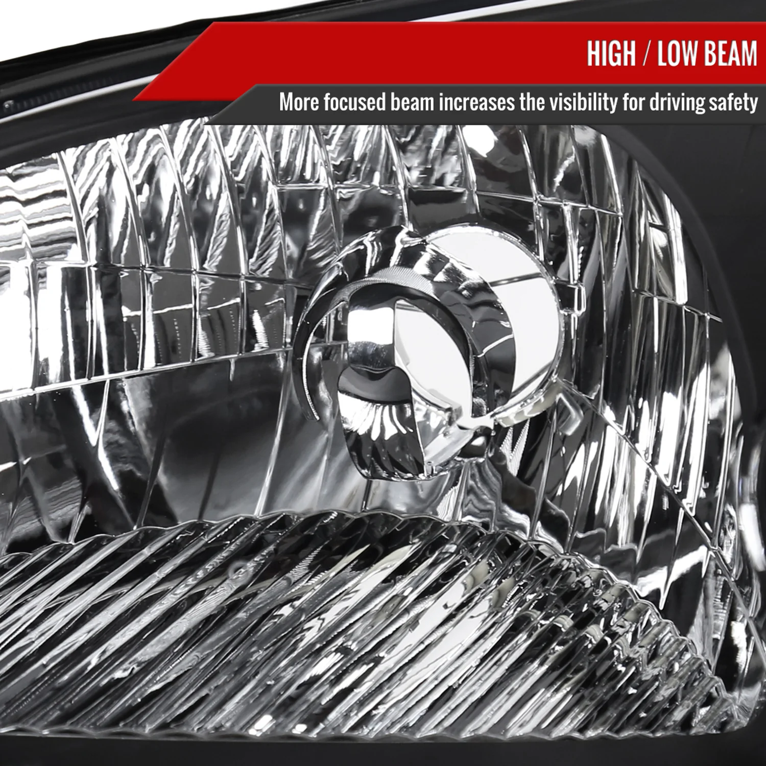 2001-2003 Honda Civic Factory Style Headlights Matte Black/Clear Lens - Image 3