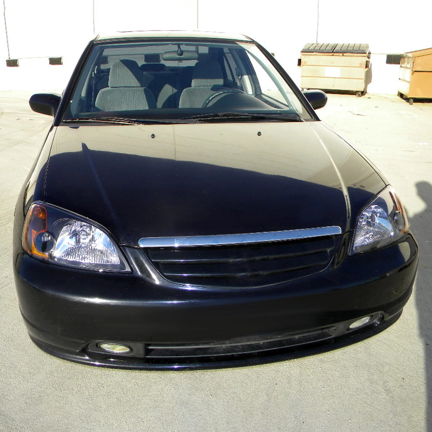 2001-2003 Honda Civic Factory Style Headlights Matte Black/Clear Lens - Image 9