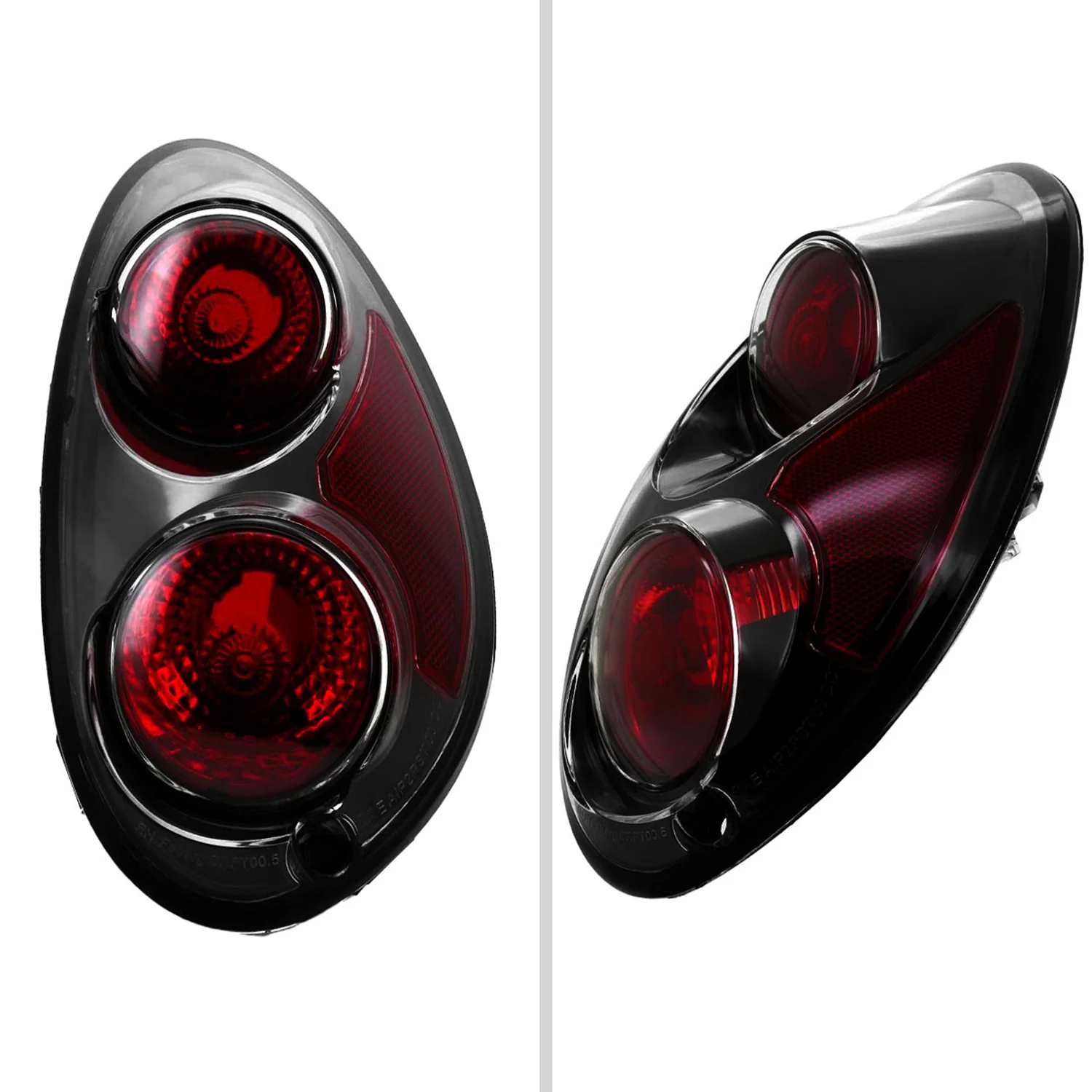 2001-2005 Chrysler PT Cruiser Tail Lights Matte Black Housing/Clear Lens - Image 2