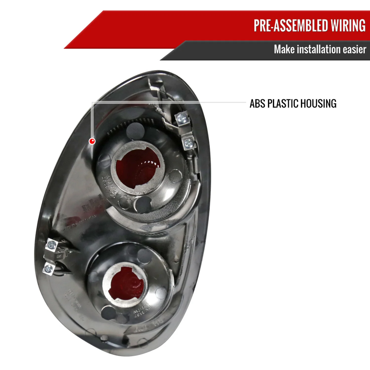 2001-2005 Chrysler PT Cruiser Tail Lights Matte Black Housing/Clear Lens - Image 7